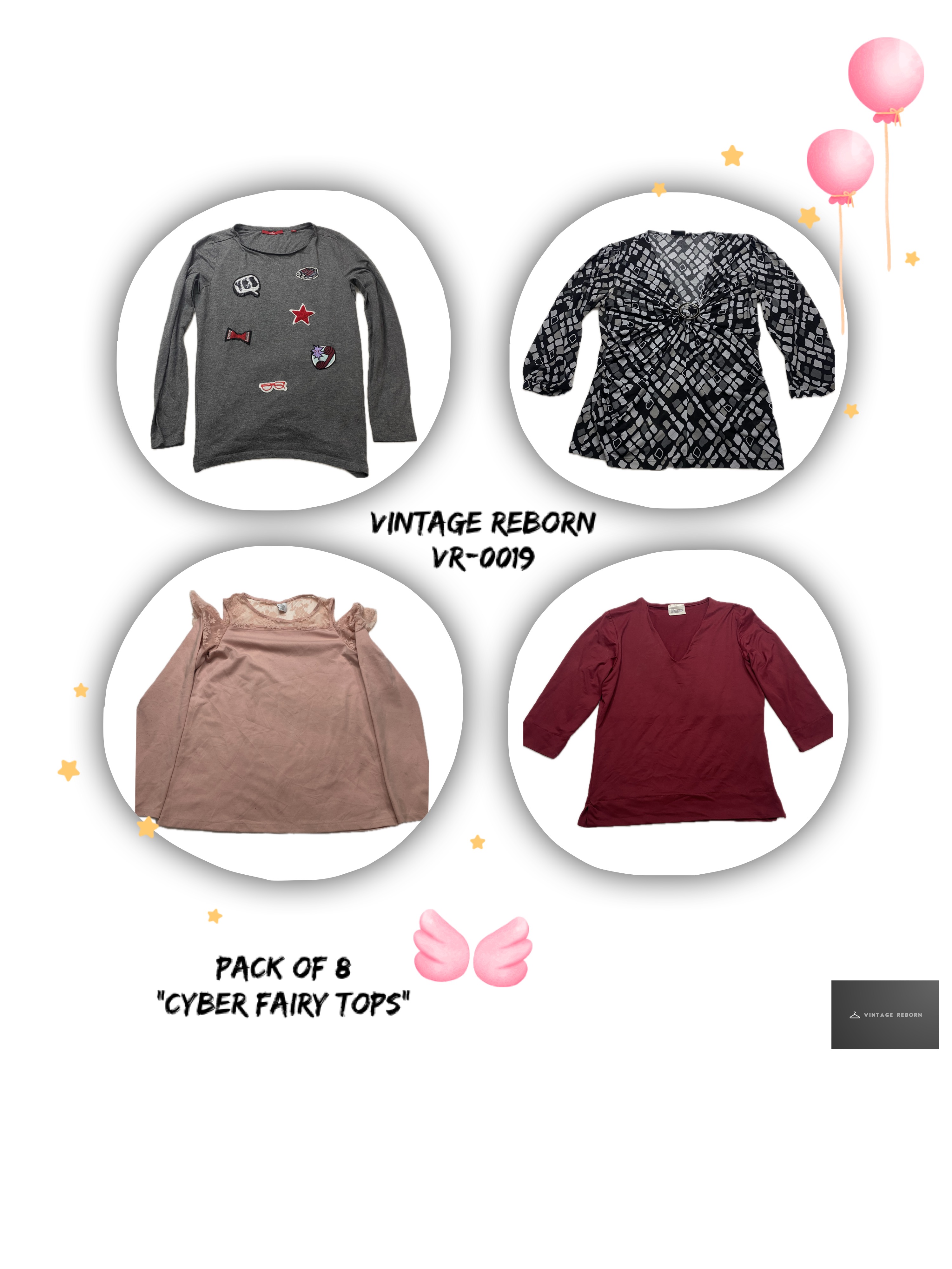Y2k Vintage Tops | VR-0019 Cyber Fairy Charm
