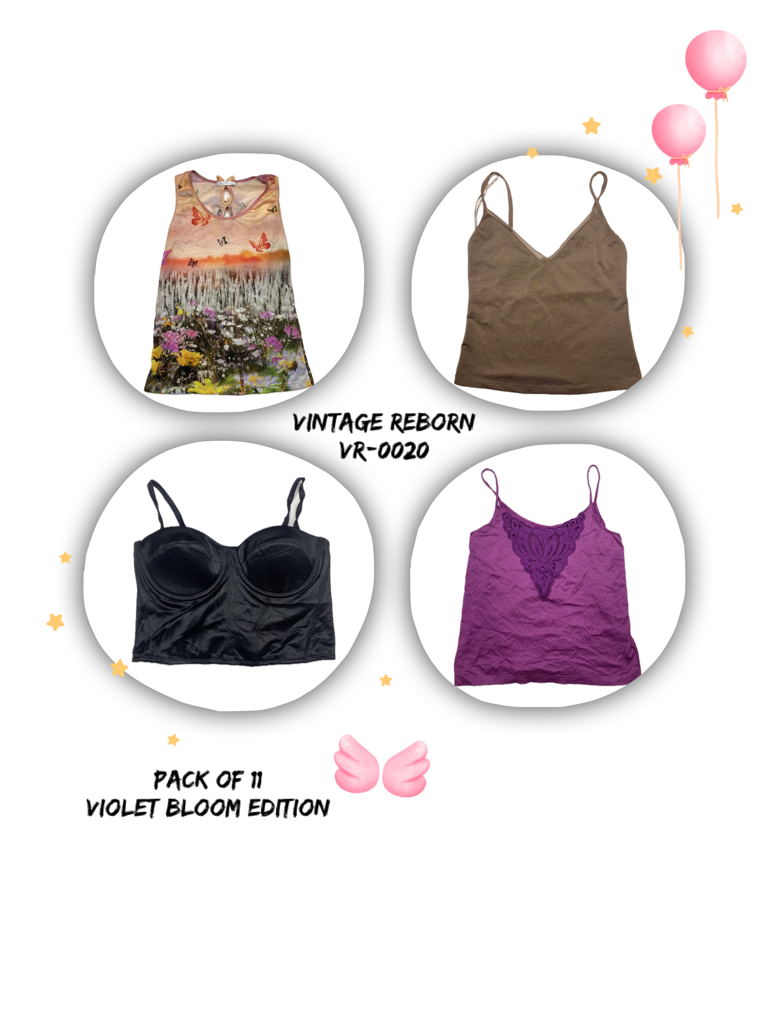 Y2K Camis & Fairy Tops | VR-0020 Violet Bloom Edition