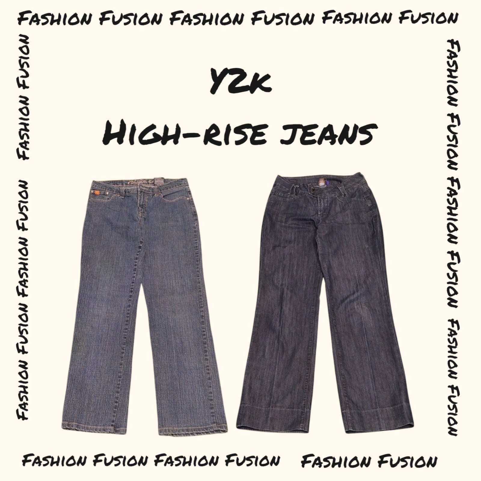 FF-911 y2k Hoch geschnittene Jeans