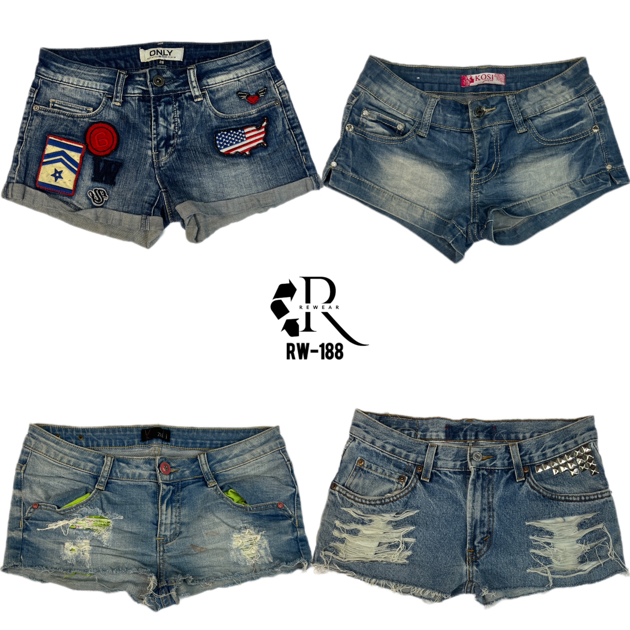 Y2K IT Girl Denim Micro Mini Shorts (RW-188)