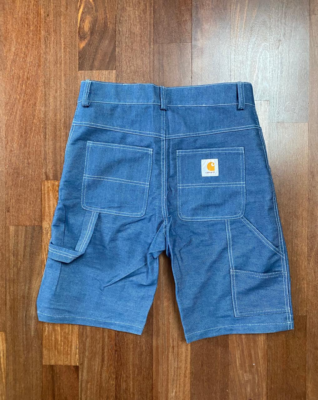 Carhartt Rework Style Denim Blue Shorts white Stitch 20 Pcs