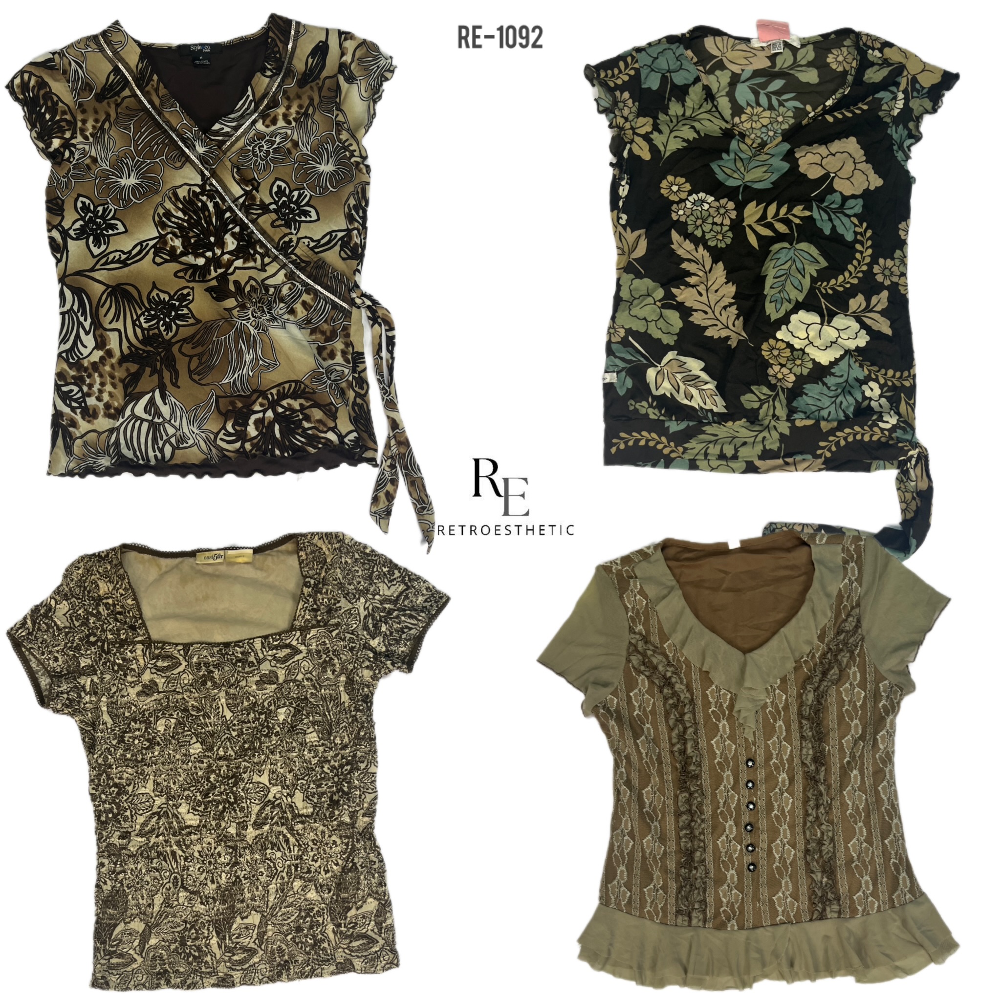 Y2K Earthy Tone Mix Tops (RE-1092)