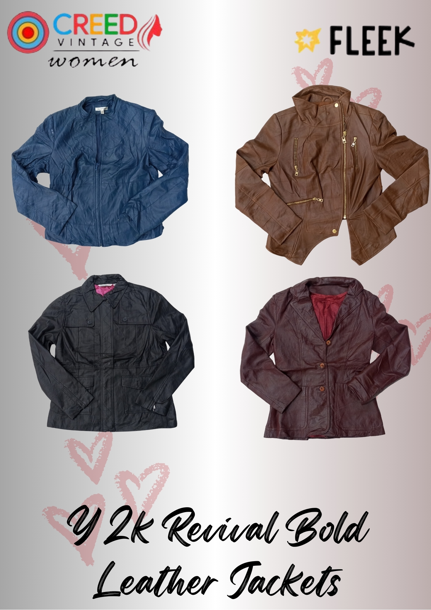 IQ0003 Y2k Revival Chaquetas de Cuero Bold - 10 Piezas