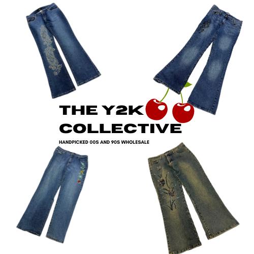 Y2K Britney Era Embroidered Flared Jeans (TEC34)