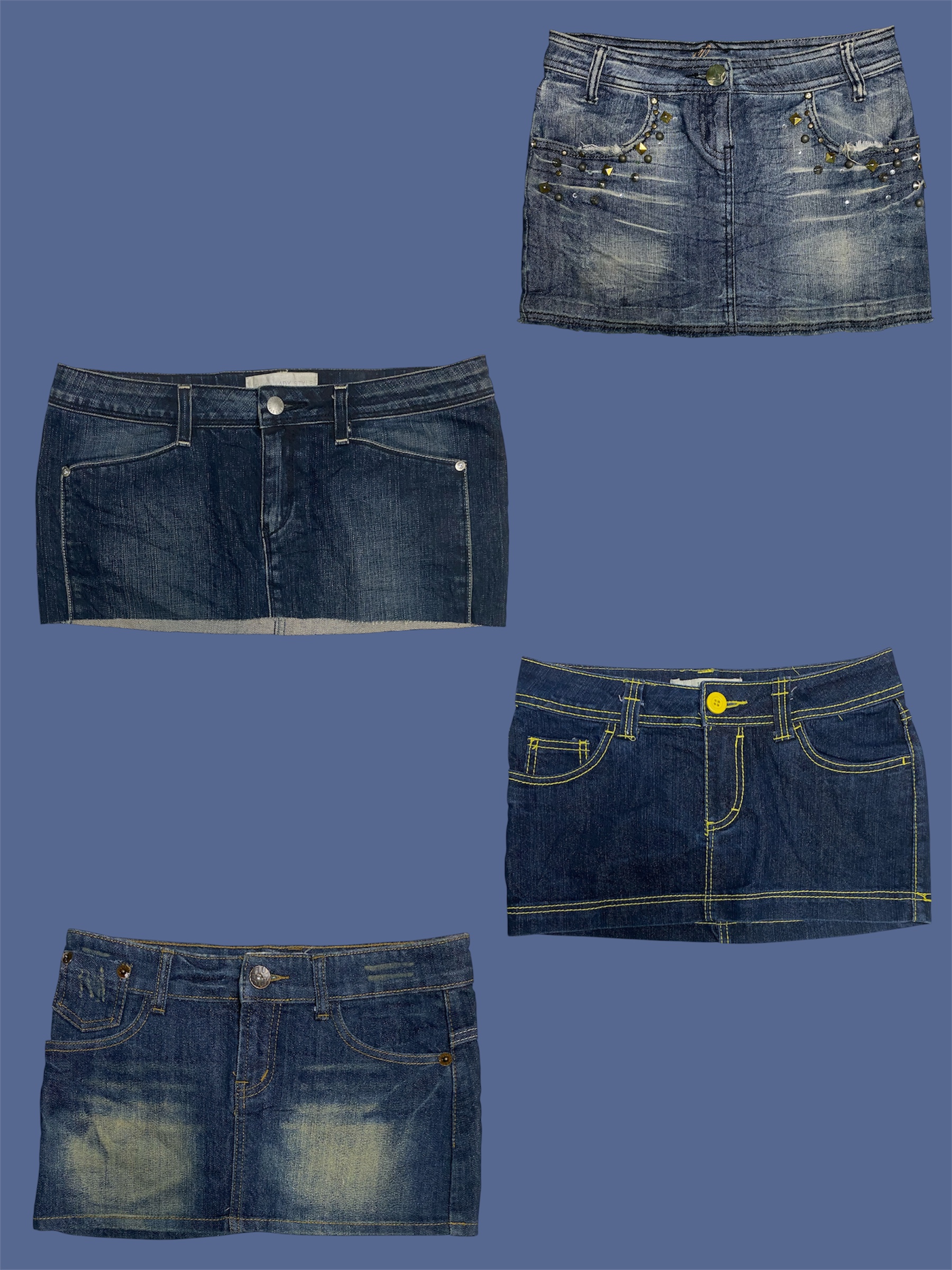 Y2K unique denim mini skirts (TS:563)