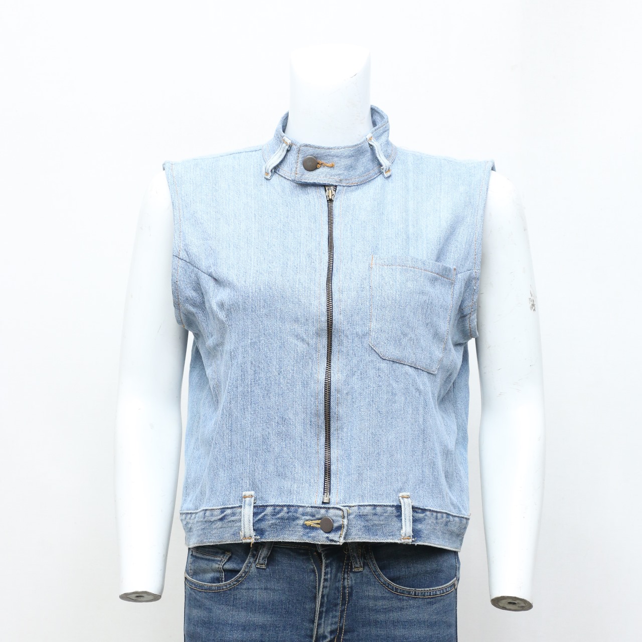 CV0040 Upcycled Denim Vest.