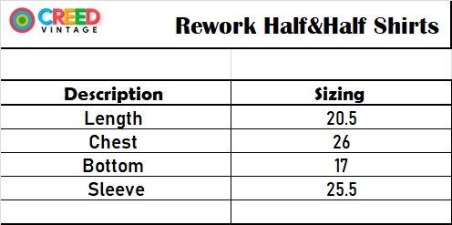 CV0041 Rework Half & Half Shirts - 20 Stück