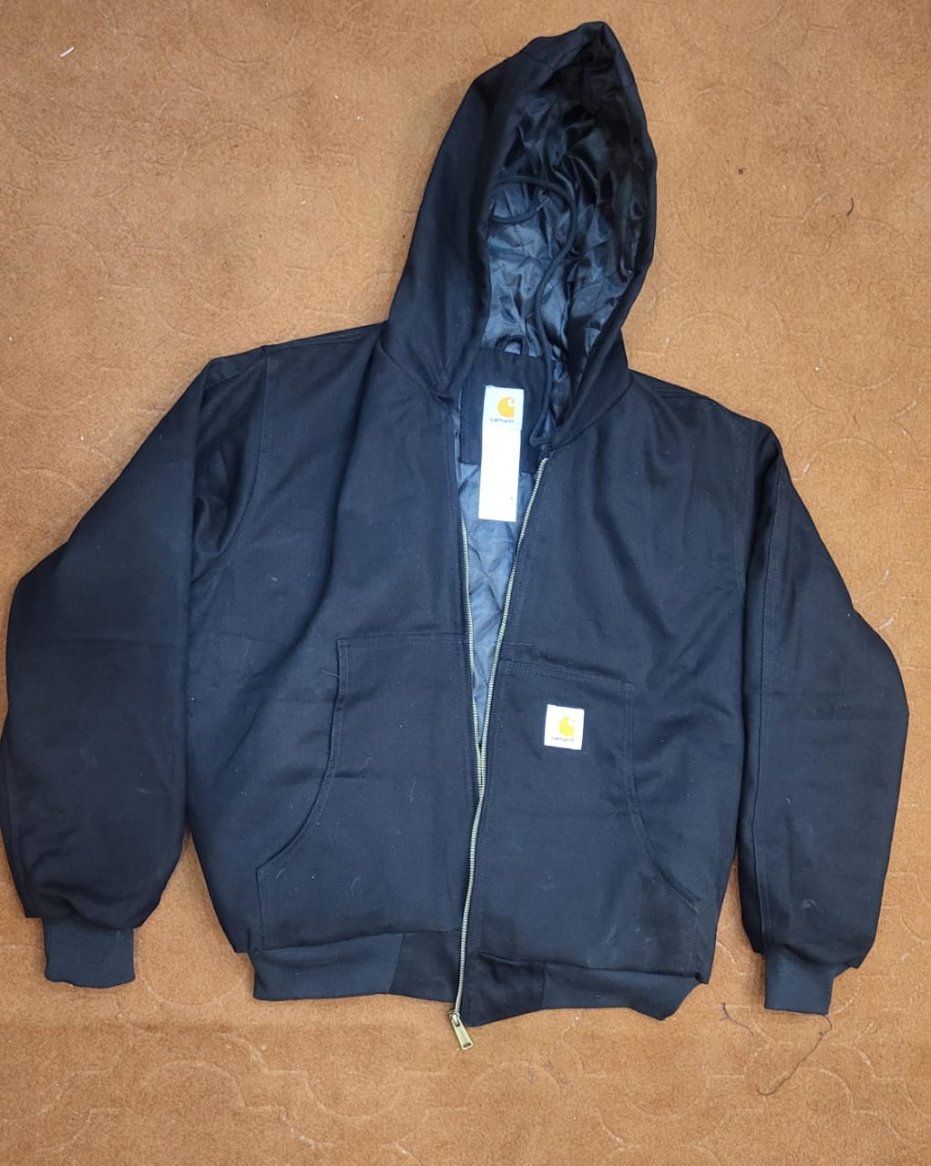 Carhatt rework style black hooded jackets