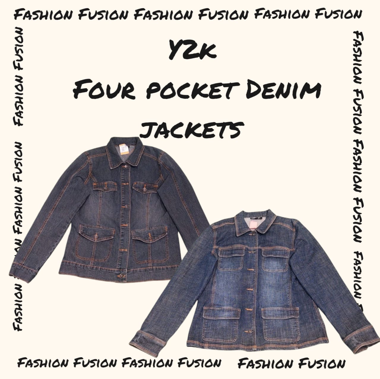 FF-924 Y2k giacche in denim a quattro tasche