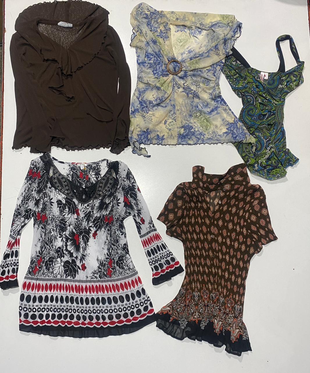 Y2K poly blouse 10 Pcs