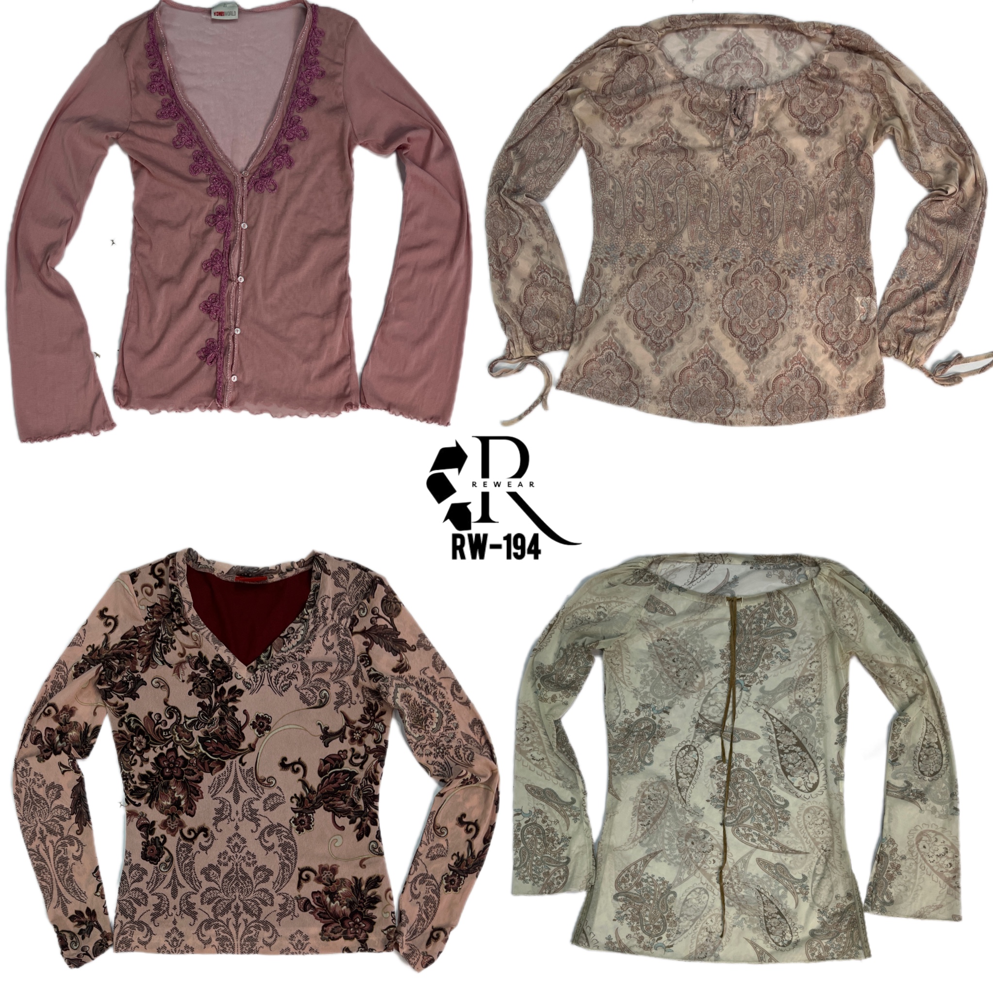 Y2K Soft Girl Full Sleeve Mesh Tops (RW-194)