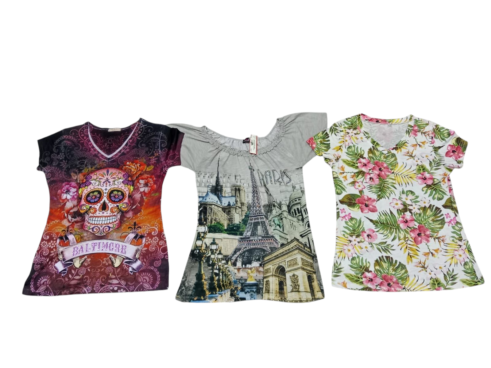 Ladies printed T-shirts -12pcs -15/5/25