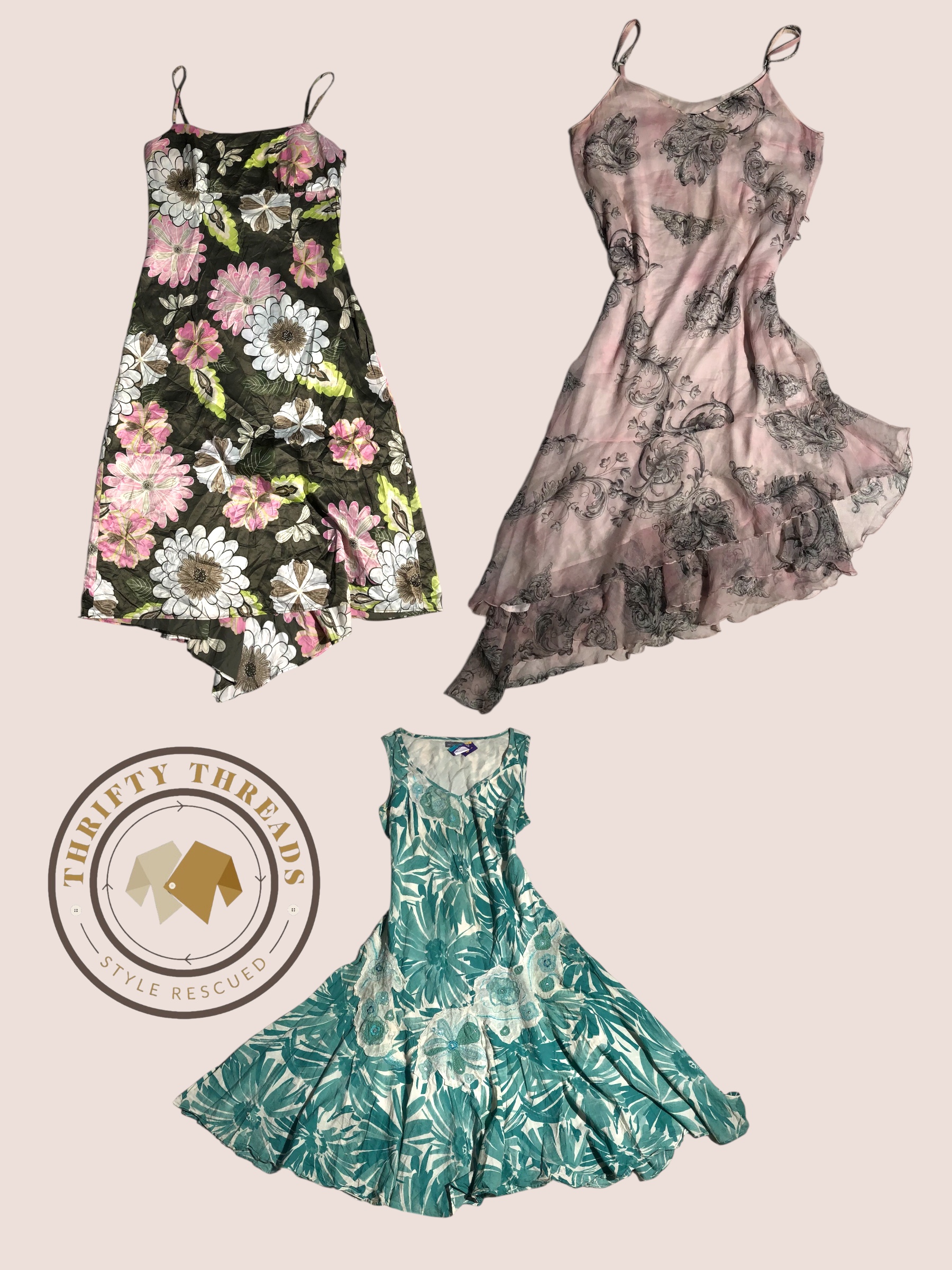 Floral Fusion x Y2K Dress S-1088