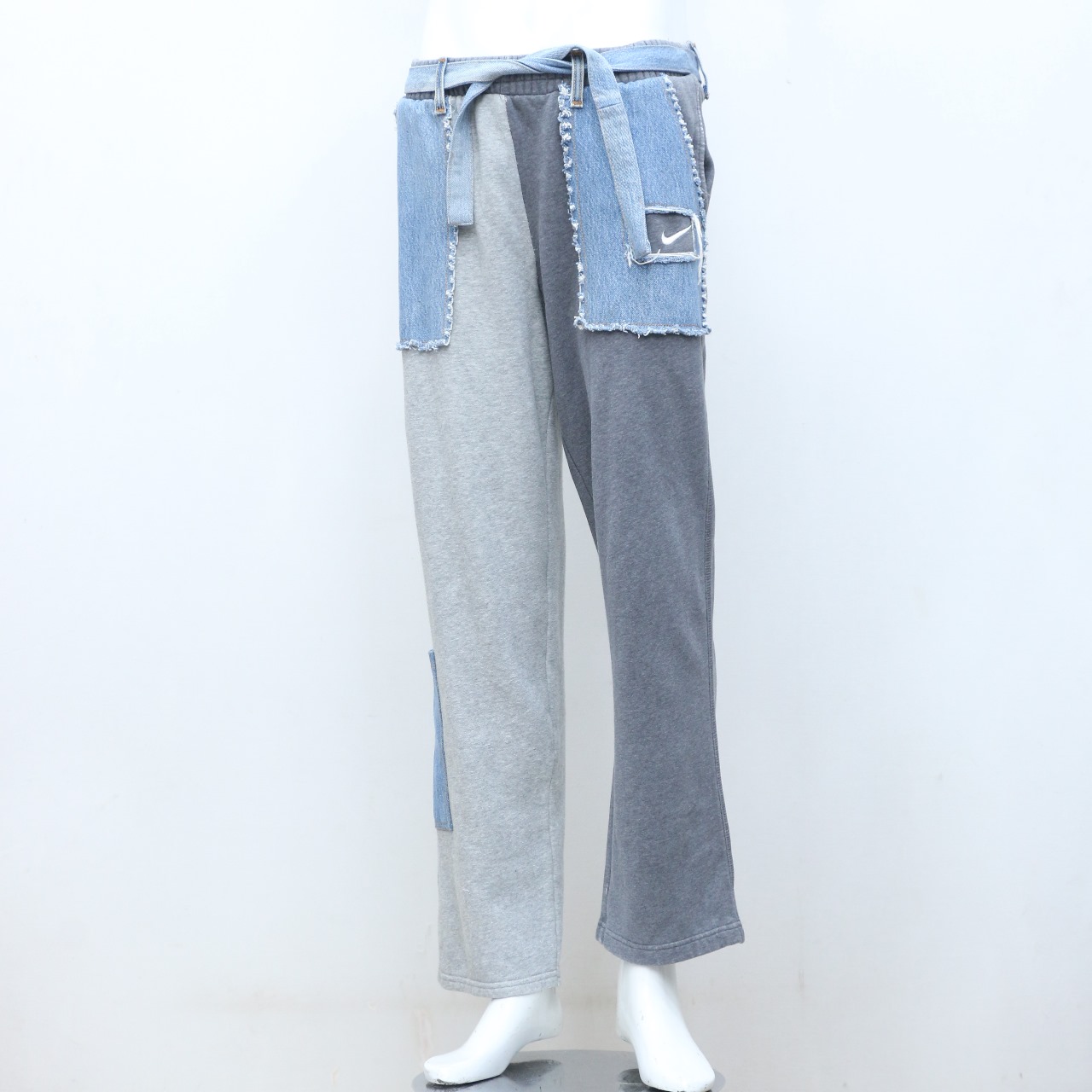 CR15420 Upcycled Branded Trousers With Denim Patch..