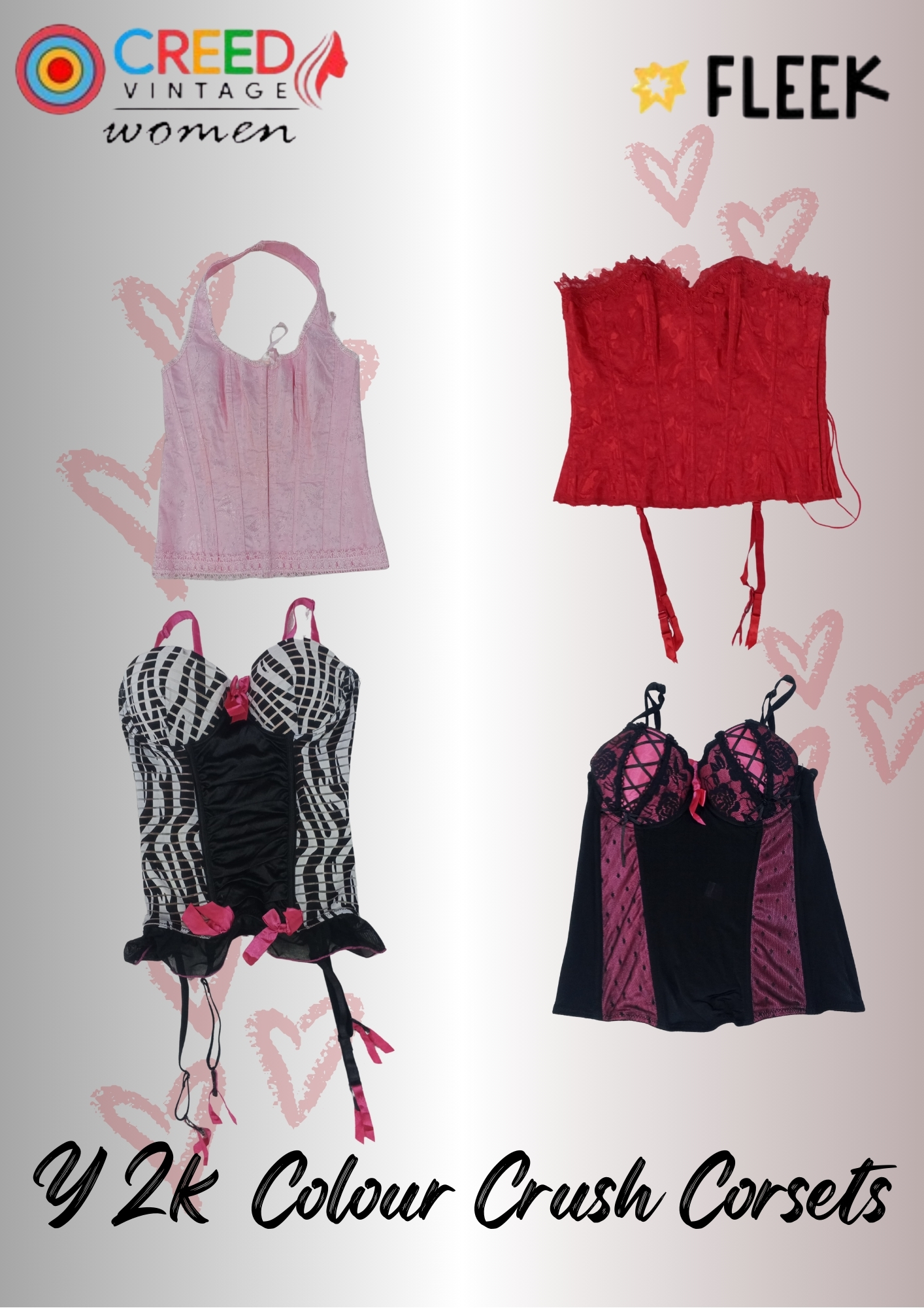 IQ0017 Y2k  Colour Crush Corsets - 8 Pieces