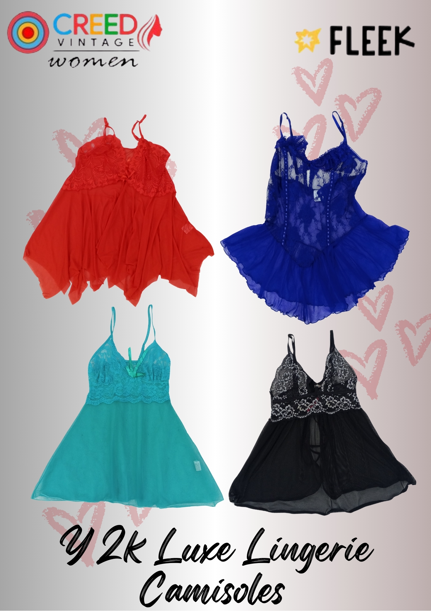 IQ0019 Y2k Luxe Lingerie Camisoles - 10 Pieces