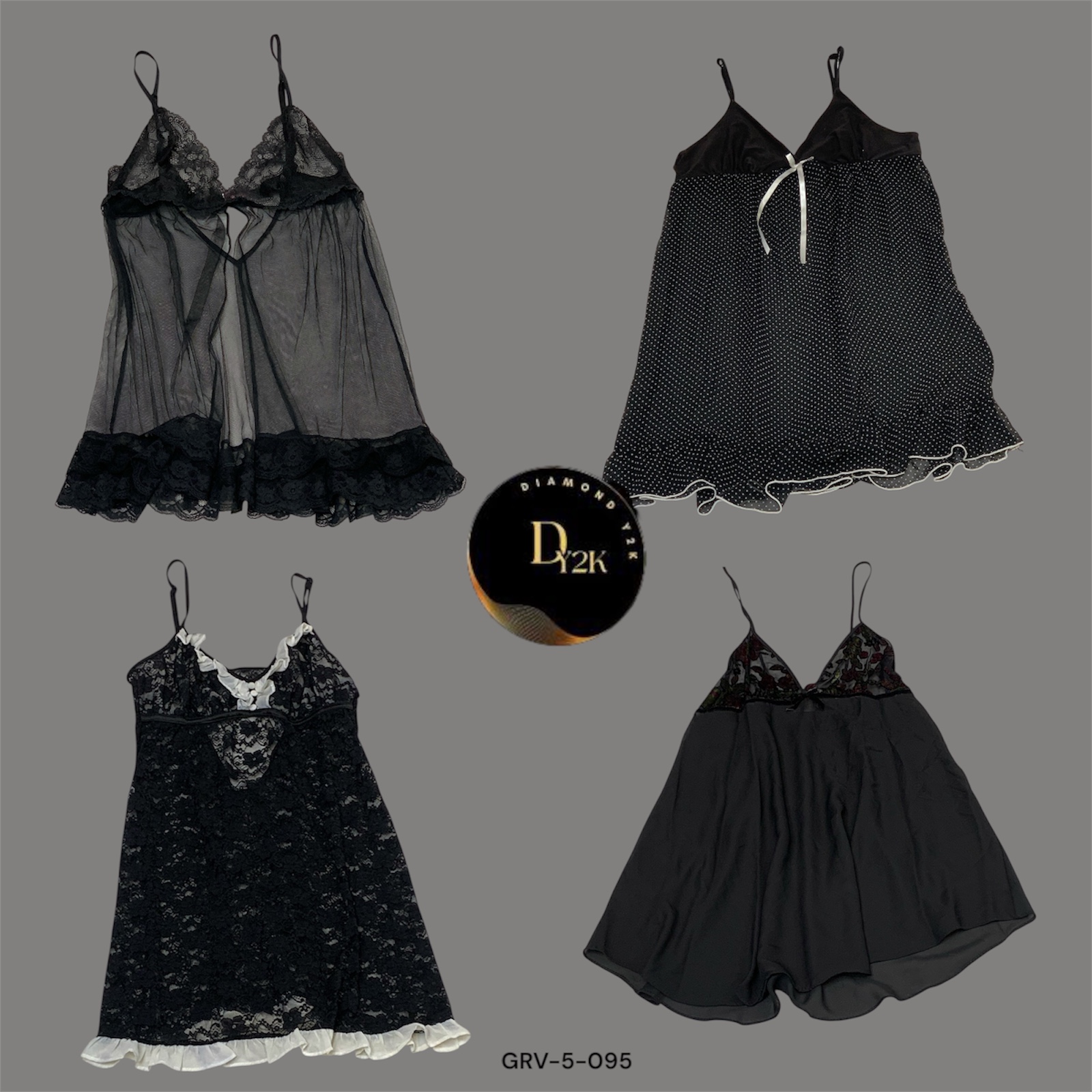 Y2K Black Mini Slip Dress – Retro Chic for Any Mood (GRV-5-095)