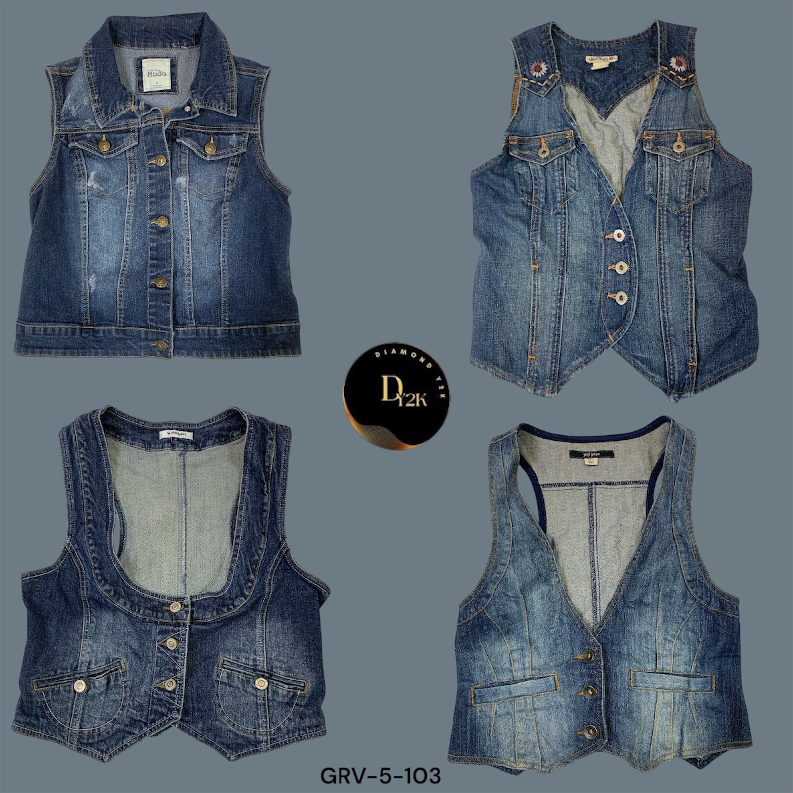 Y2K Jeansweste – Perfekt für Y2K-Outfits & Streetwear (GRV-5-103)
