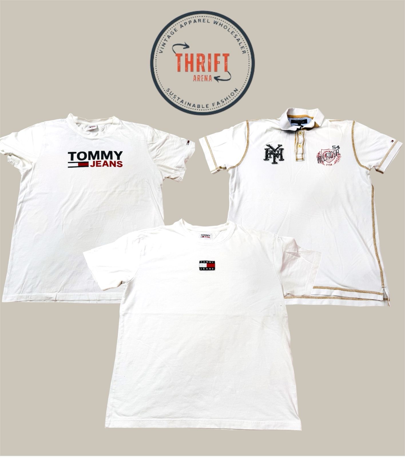 T1005 Tommy Polos/Tees (Only White) 20 PCs