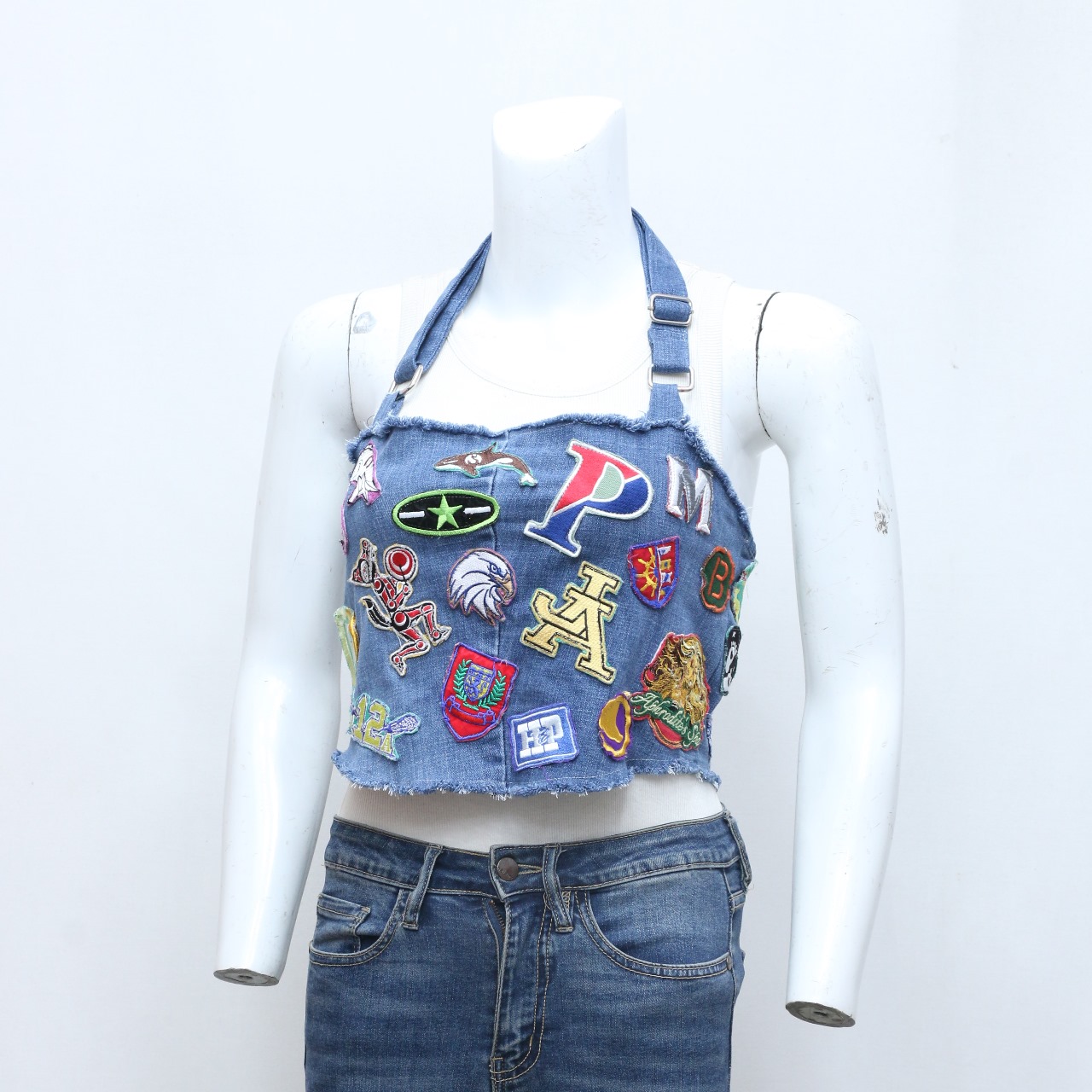 CV0090 Blusa de Patches de Denim Reciclado - 20 Pçs