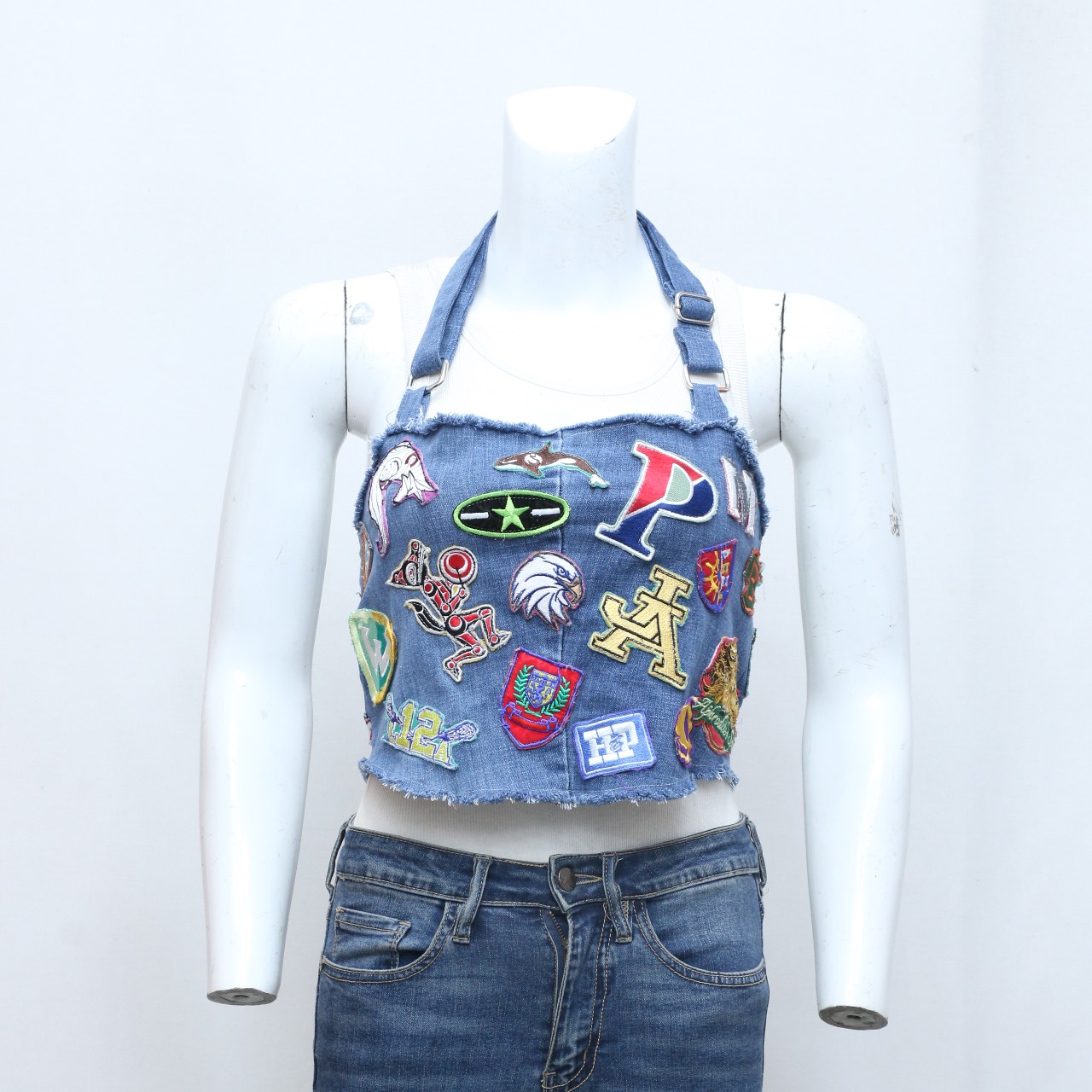 CV0090 Blusa de Patches de Denim Reciclado - 20 Pçs