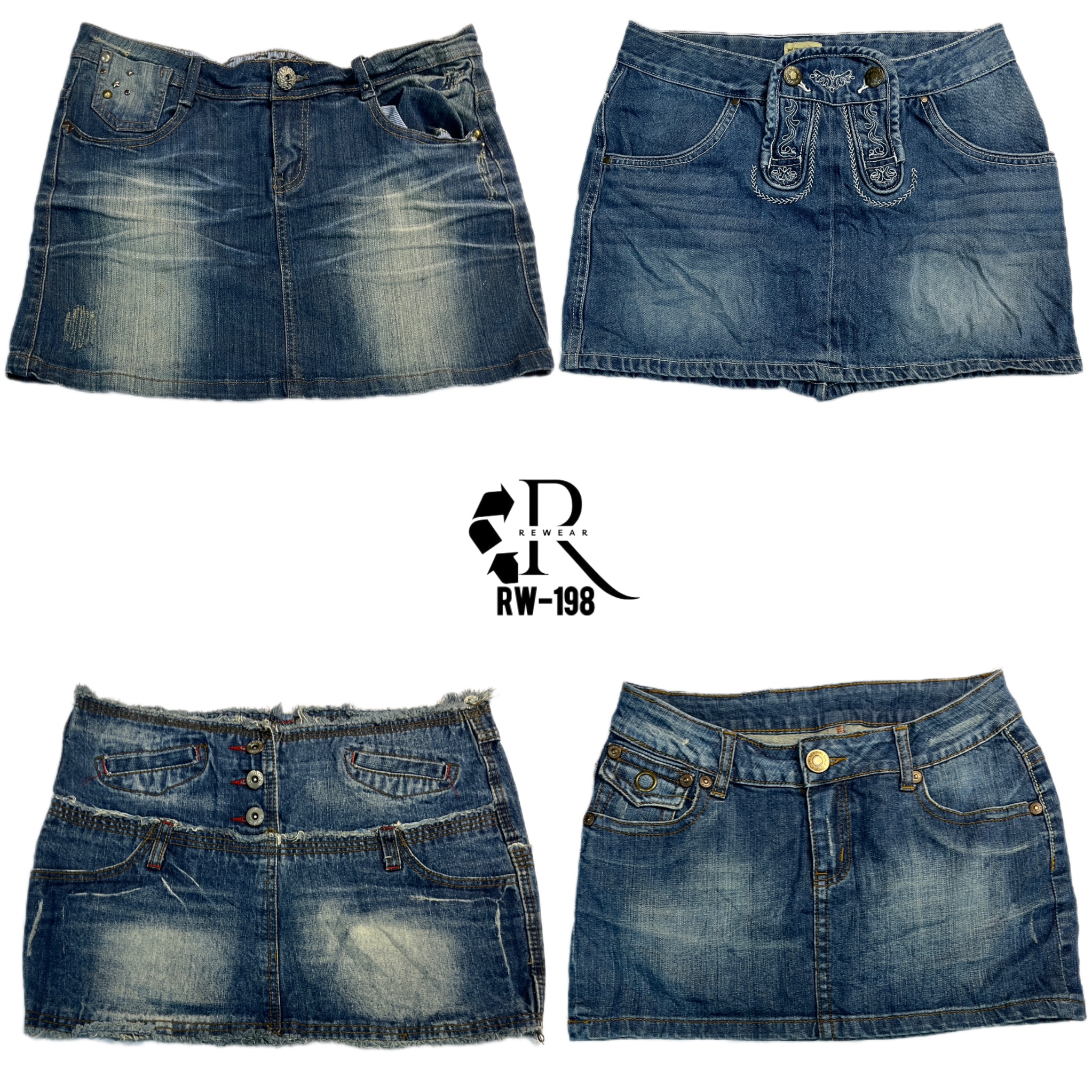 Y2K Unique IT Girl Denim Mini Skirts (RW-198)