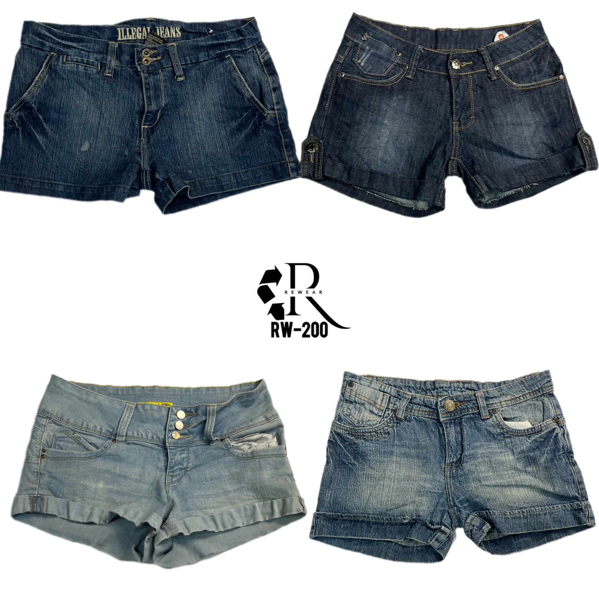 Y2K Retro Style Denim Mini Shorts (RW-200)