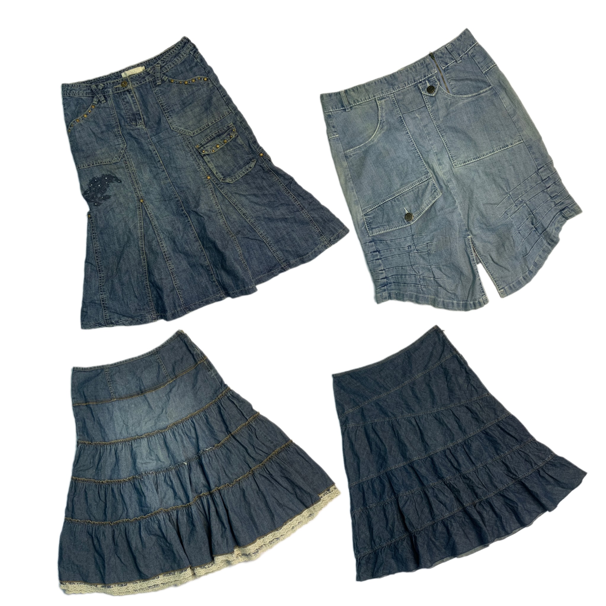 Y2K Retro Stil Denim Maxi Röcke