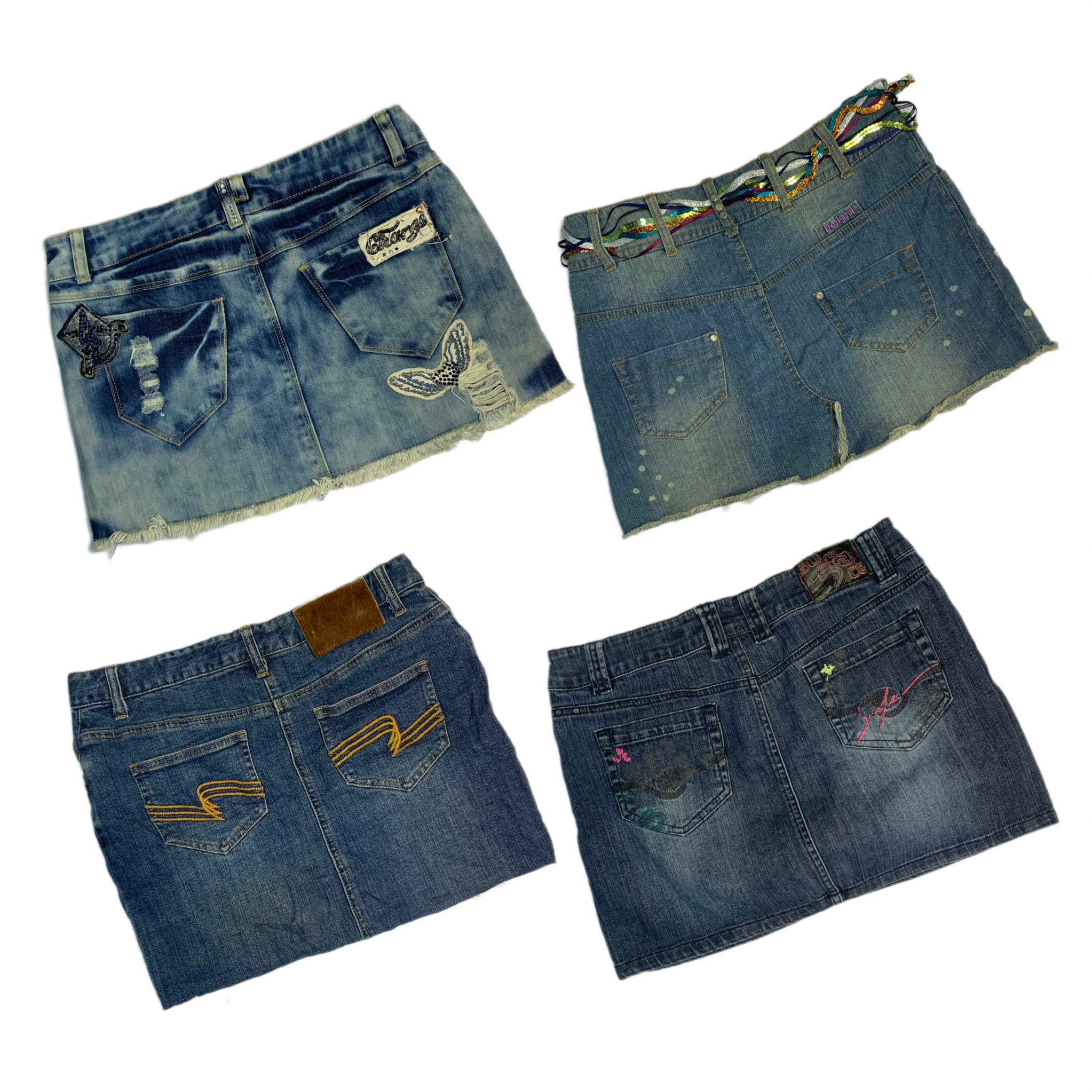 Y2K Unique Denim Micro Mini Skirts