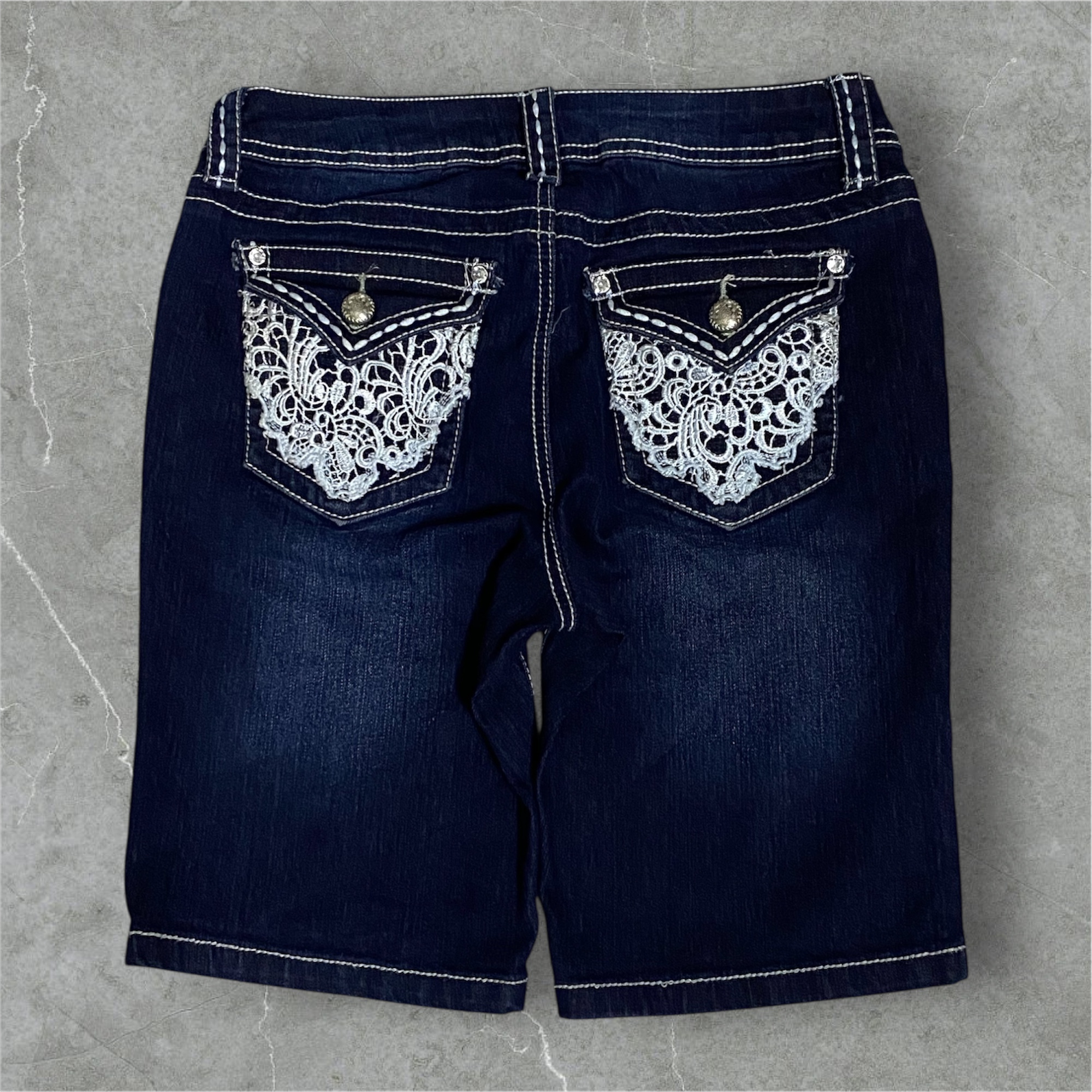 (SM 007) Embroidery Denim Shorts