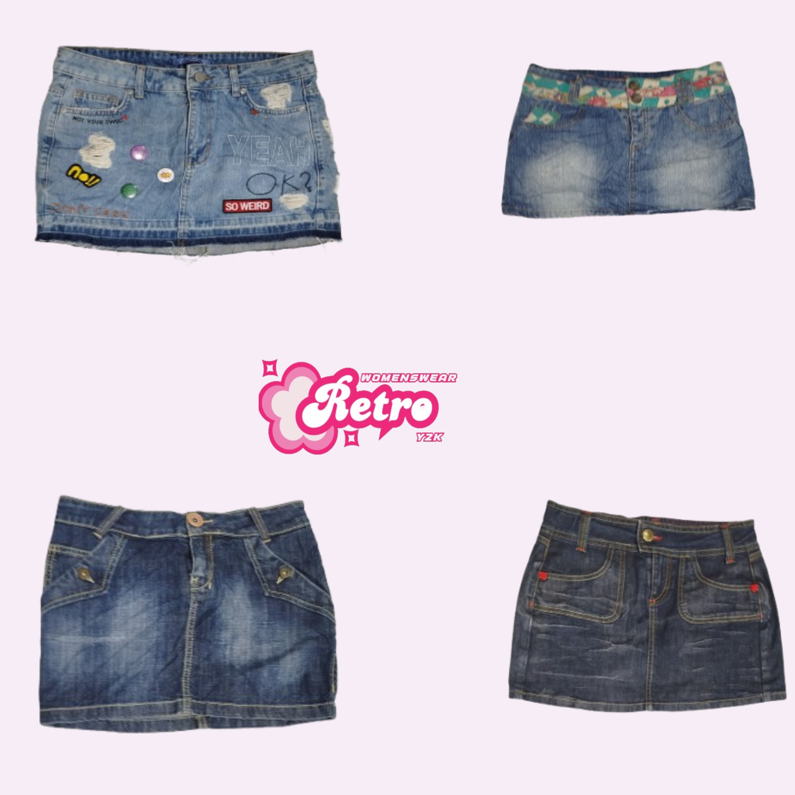 Y2k Unique Denim Mini Skirts (May-43)