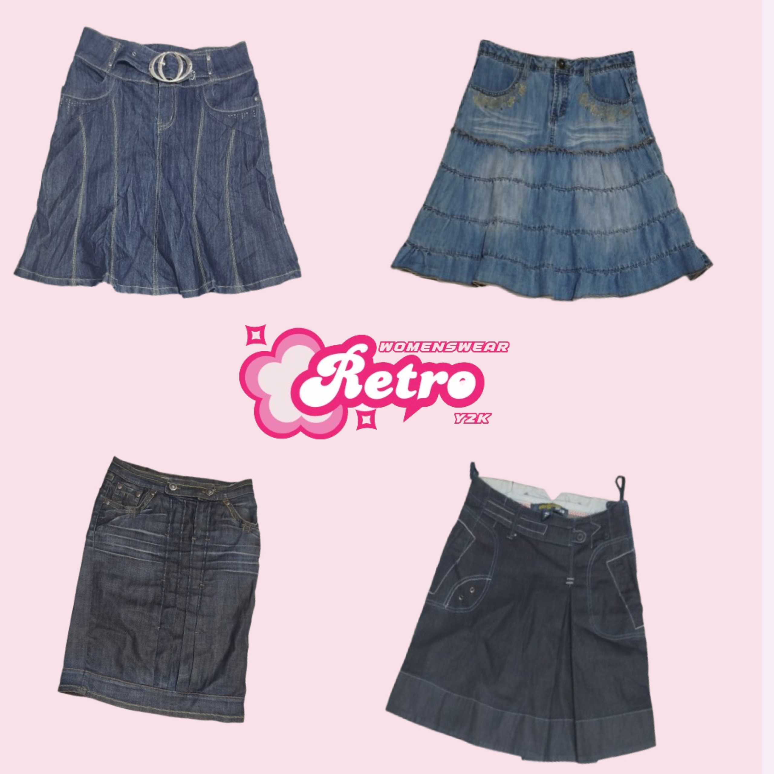 Y2k IT Girl Denim Midi Skirts (May-46)