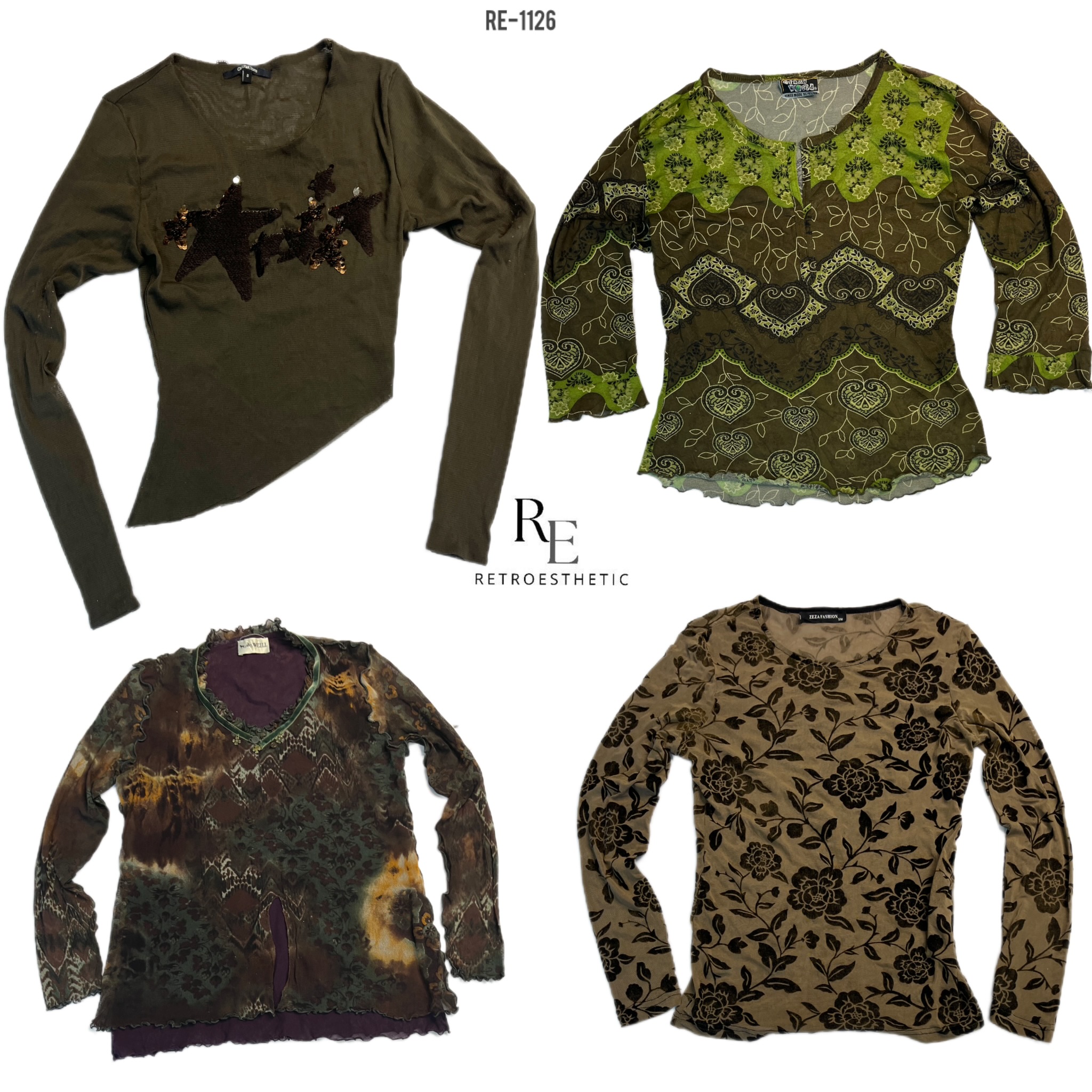 Y2K erdige Töne Tops (RE-1126)