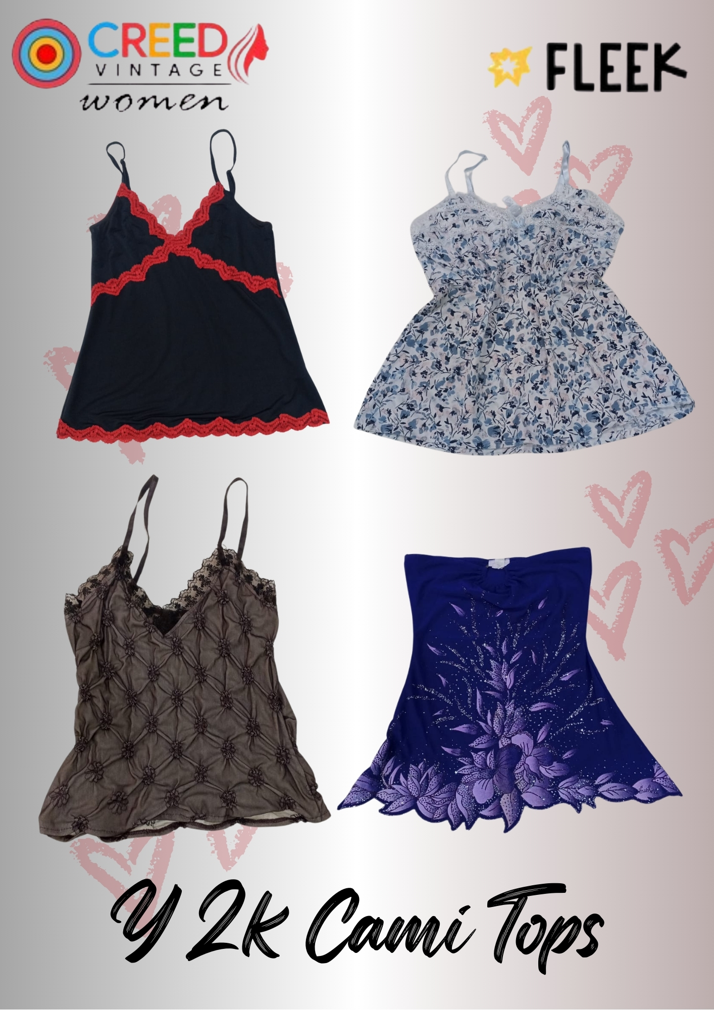 IQ0044 Y2k Cami Tops - 28 Pièces