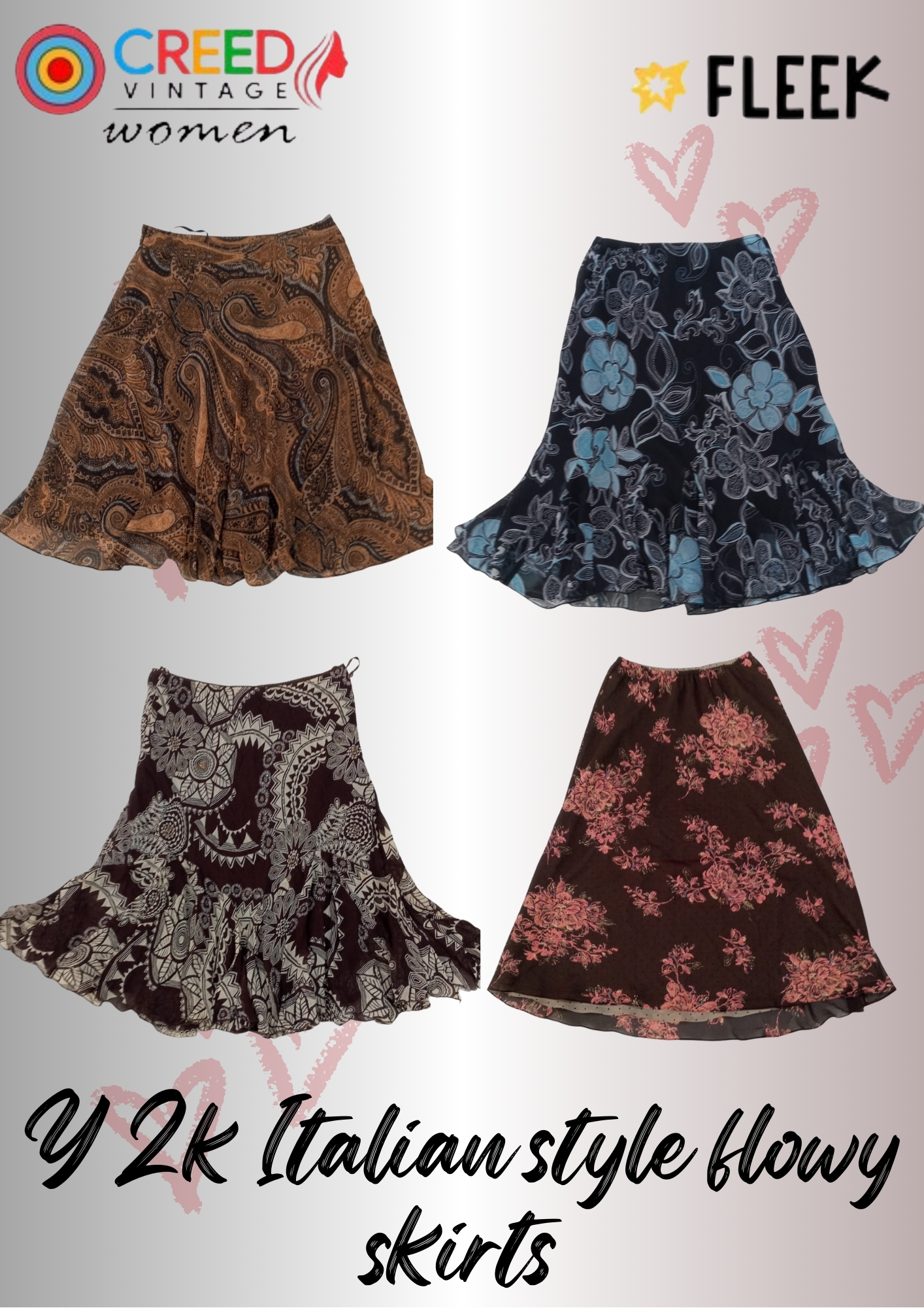 IQ0049 Jupes fluides de style Y2k italien - 10 pièces