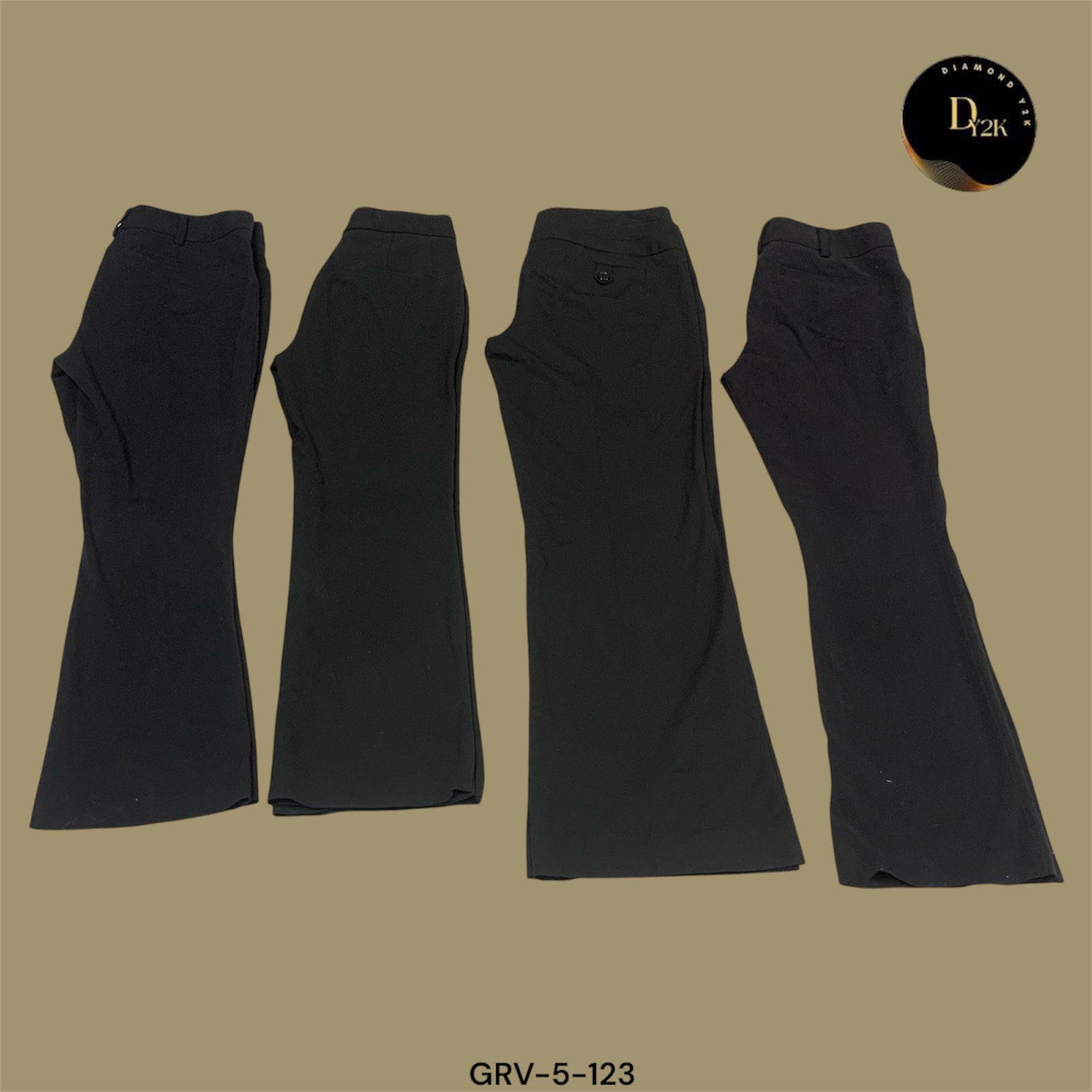 Black Y2K Polyester Pants – Minimalist Street Chic (GRV-5-123)