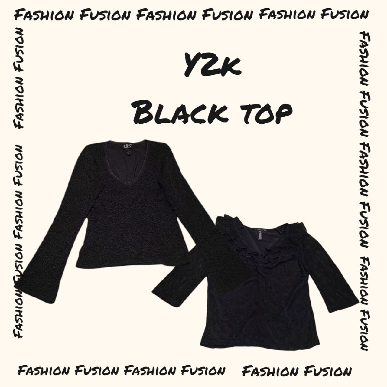 FF-932 Y2k hauts noirs