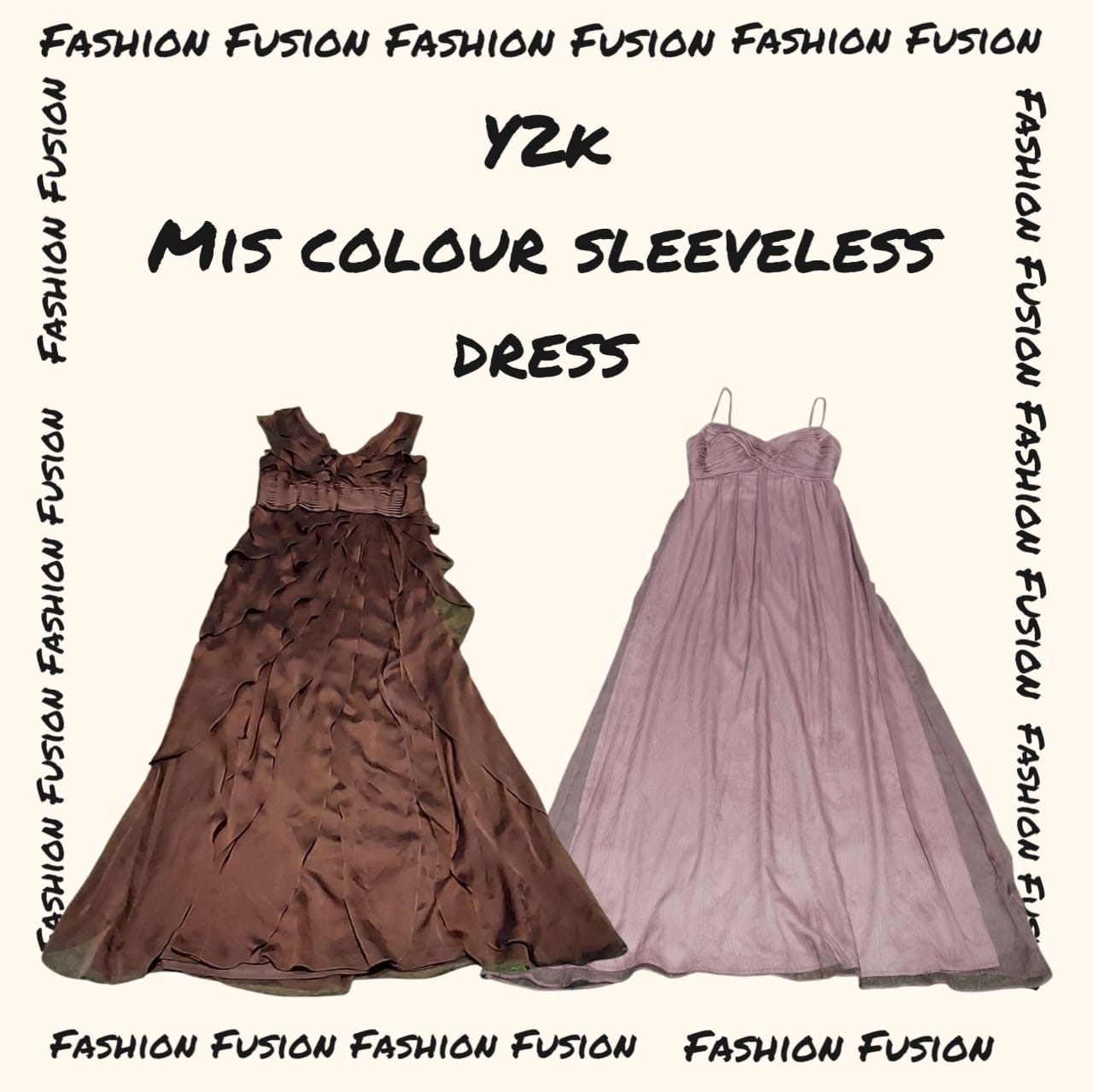 FF-933 Mischfarbe y2k langes Polly-Kleid