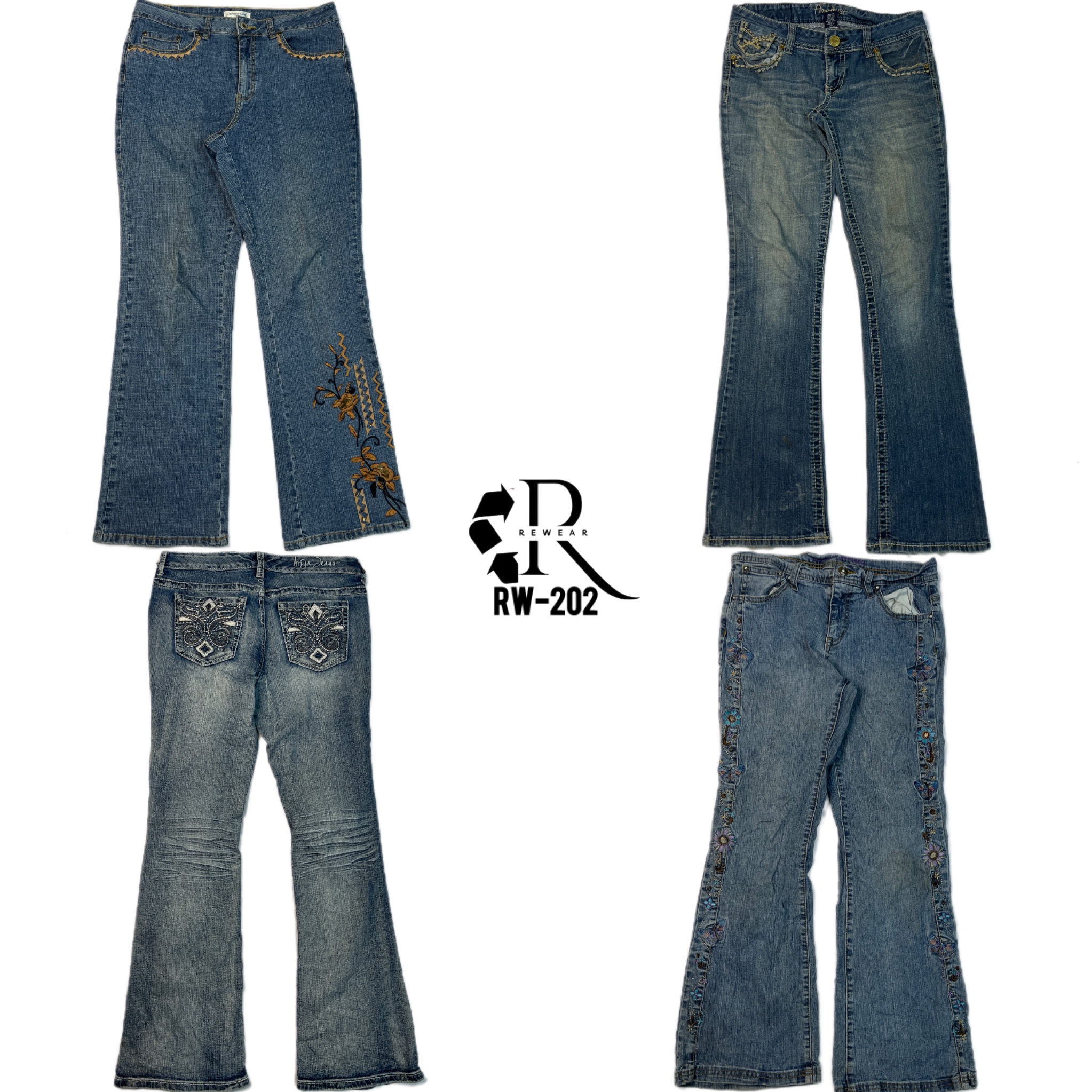 Jeans de Denim Únicos Estilo Retro Y2K (RW-202)
