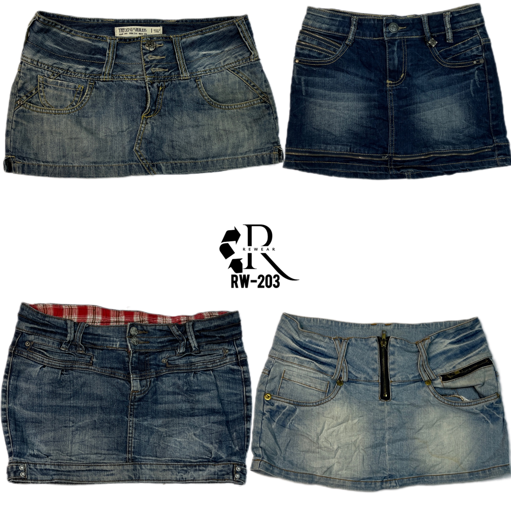 Saia Mini de Denim Única Y2K IT Girl (RW-203)