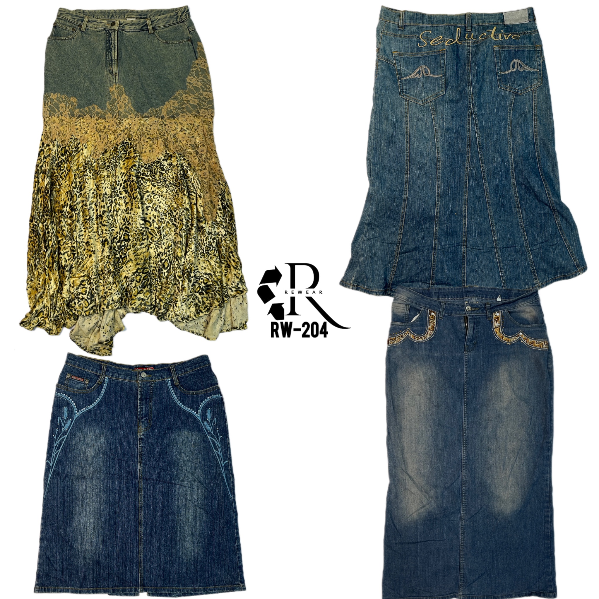 Saia de denim única Y2k (RW-204)