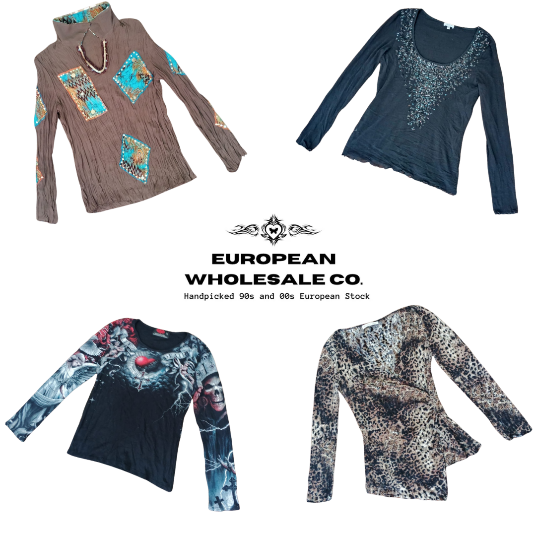 Y2K European Grunge Fairycore Mesh Tops Mix(EWC89)