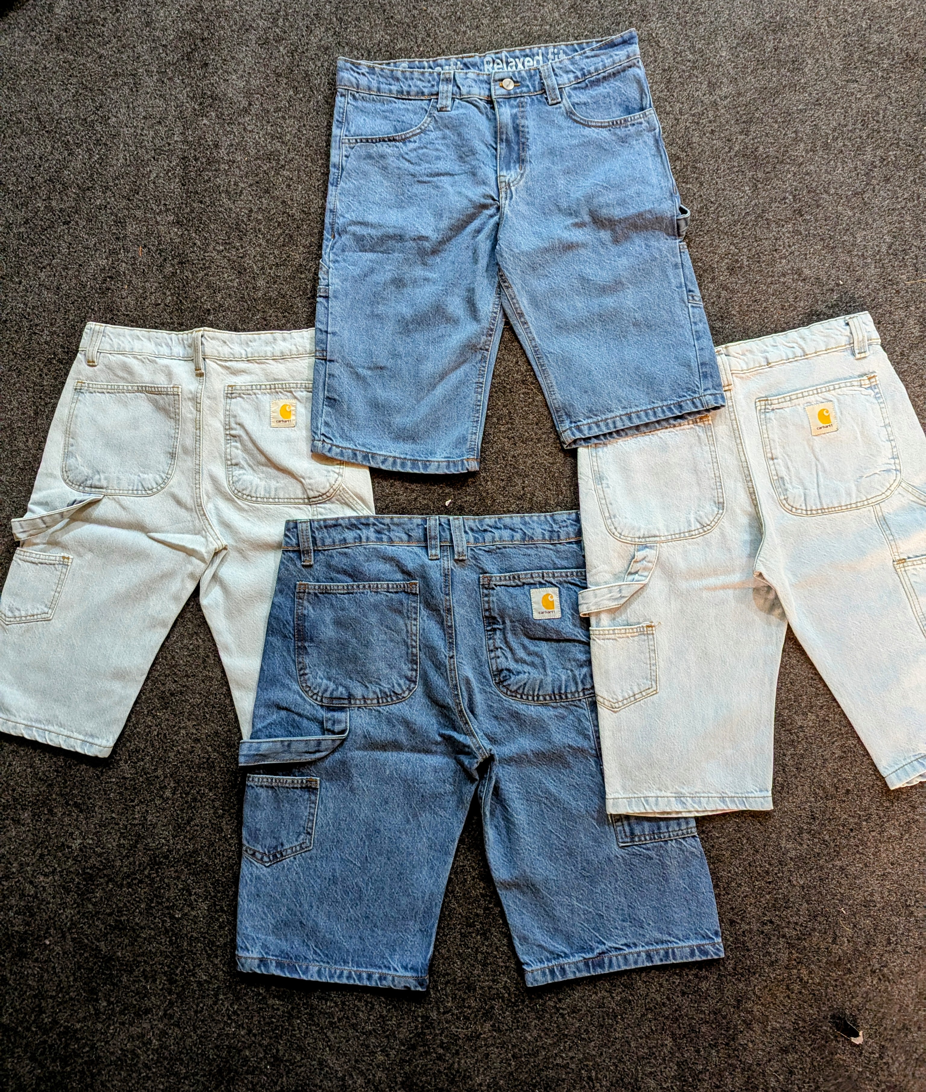 Denim Carhartt Rework Style Jorts Blue & Ice Blue