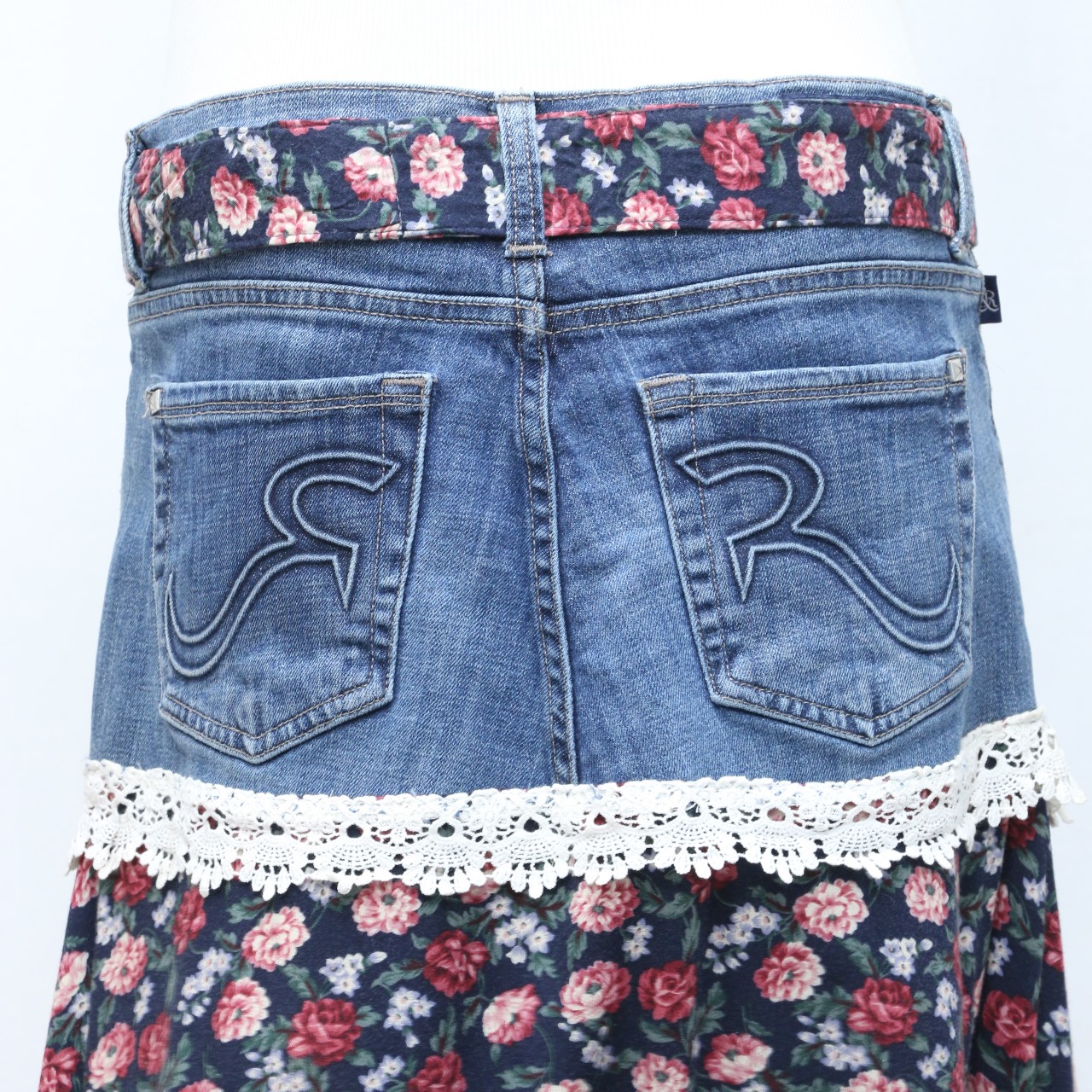 CV0124 Rework Denim Skirts With Polly Bottom - 20 Pcs