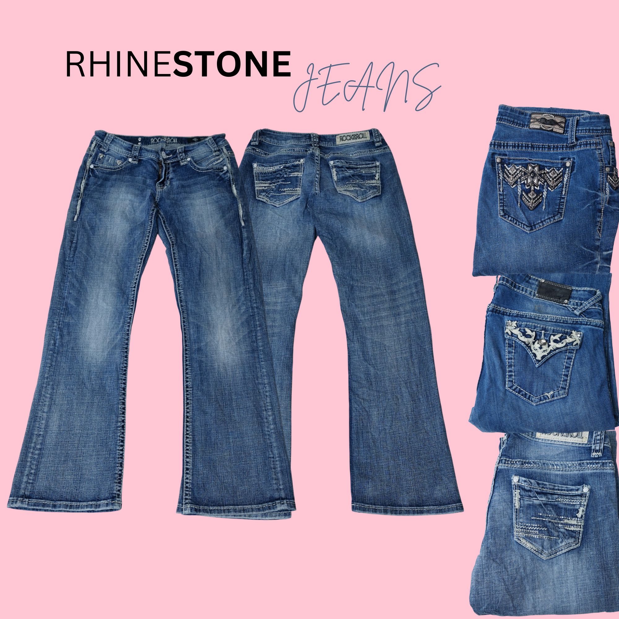 JEANS COM PEDRARIAS PARA MULHERES