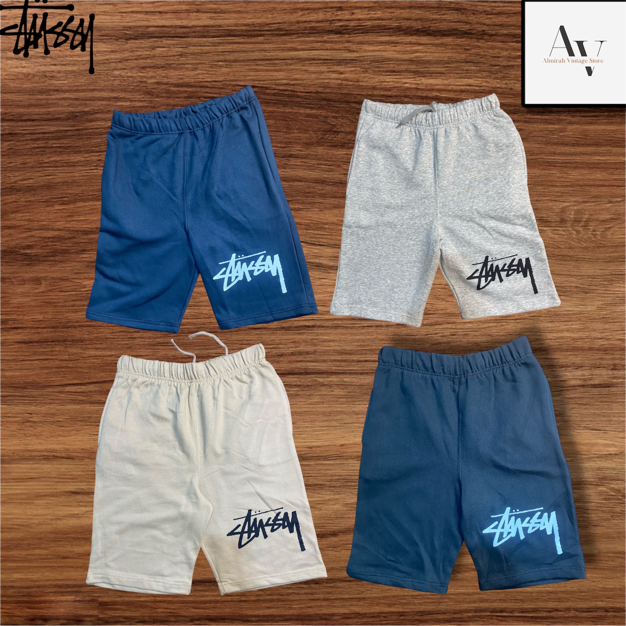 Stussy rework style fleece shorts