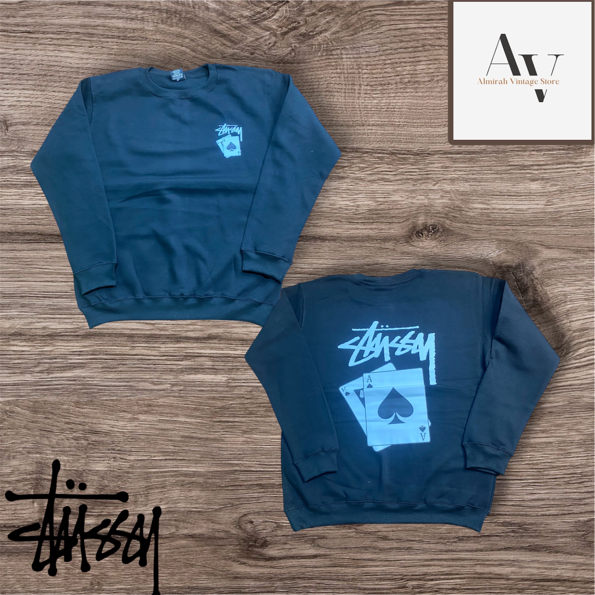 Stussy rework style pocker Card sweatshirt