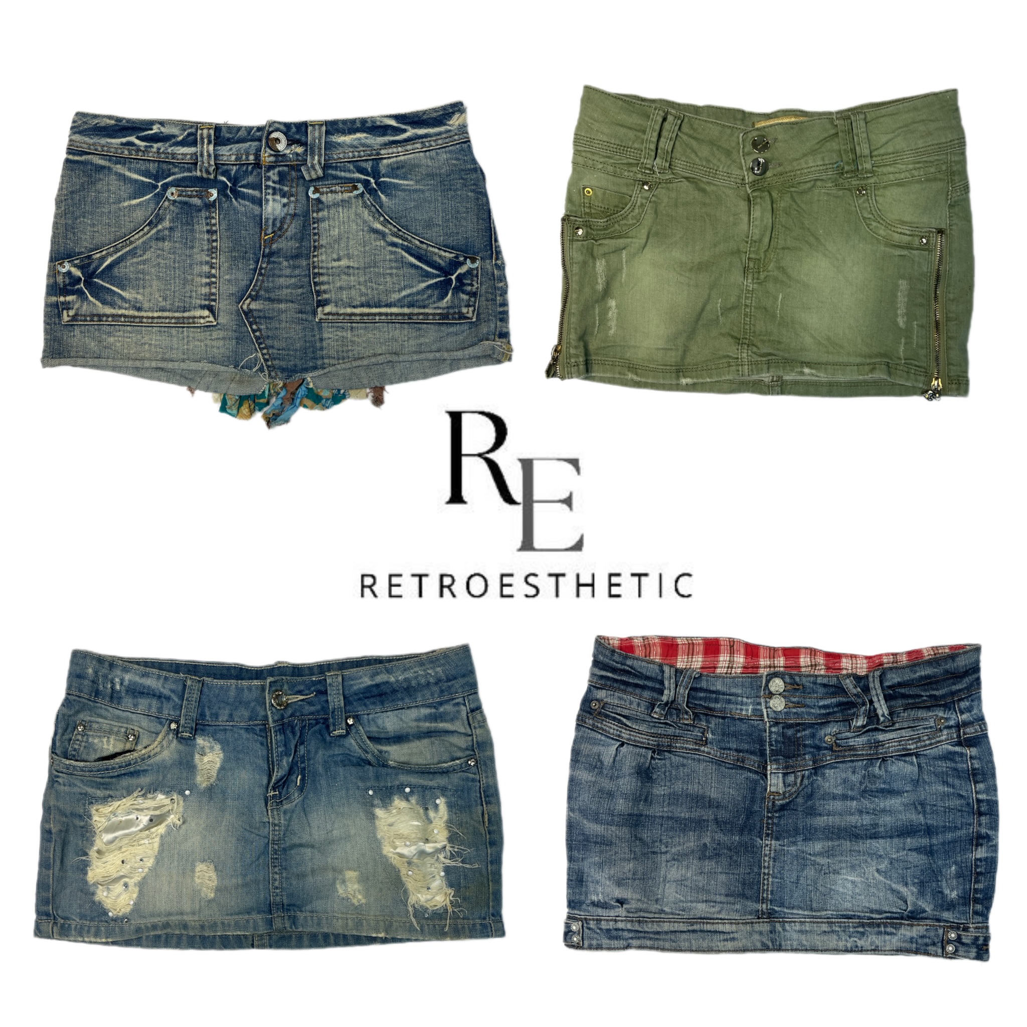 Y2K Britney Ära Denim Mini Röcke (RE-1141)