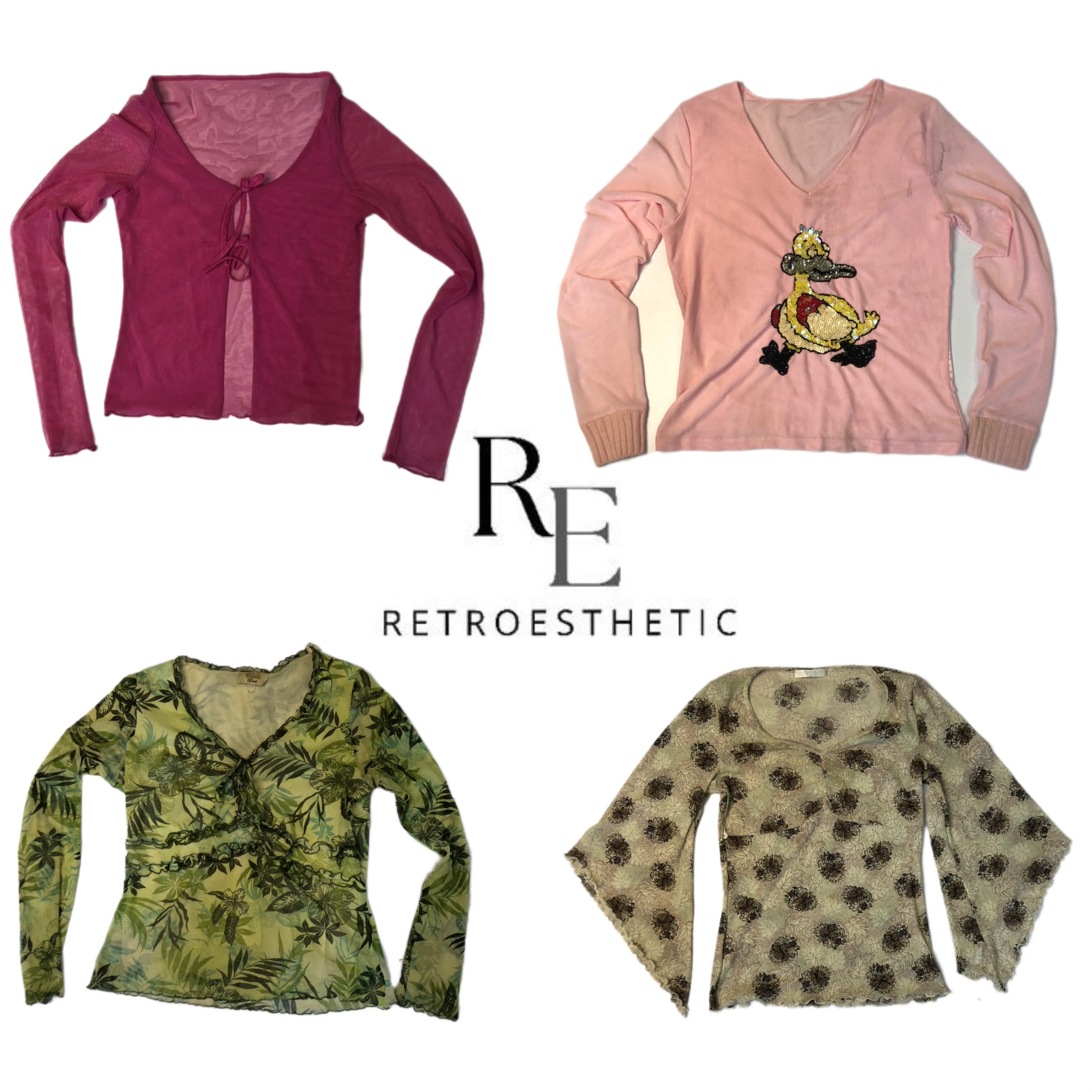 Y2k Soft core Full sleeve Mesh tops (RE-1152)