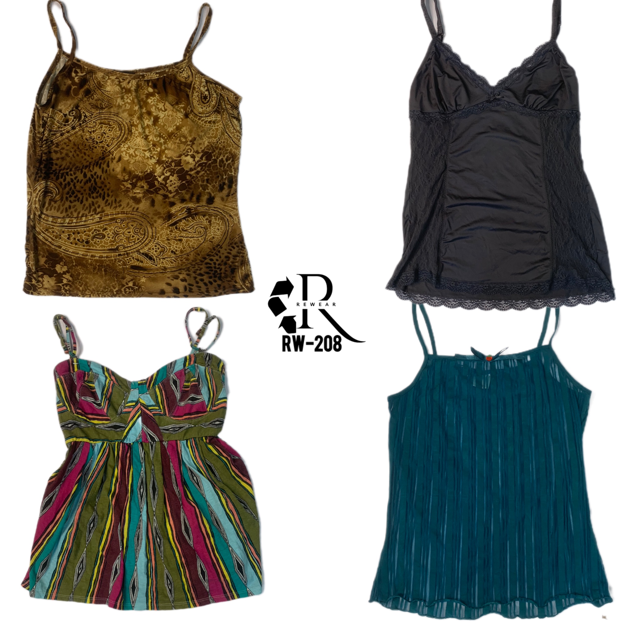 Y2k Top Cami in Tonalità Terra (RW-208)